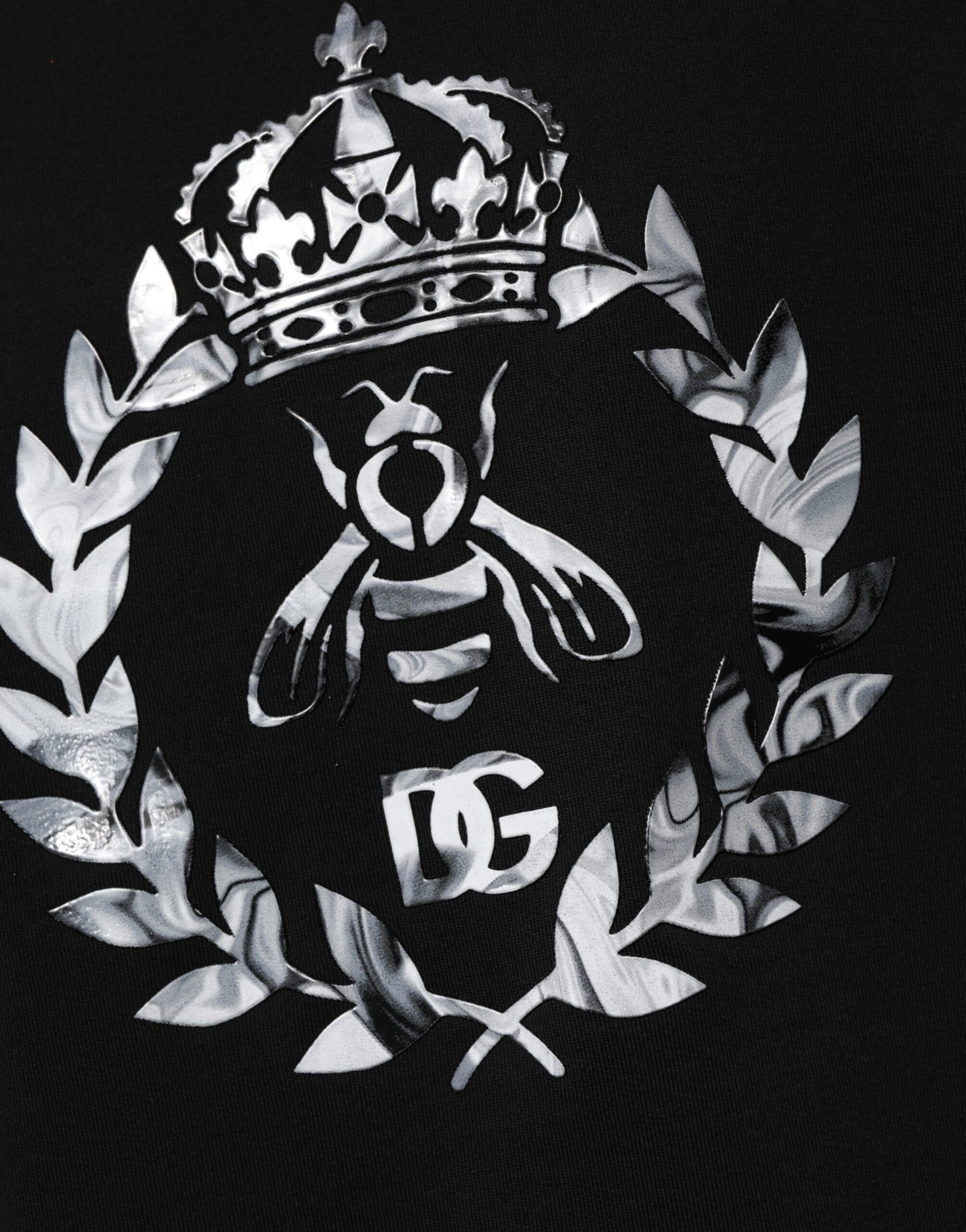 Dolce & Gabbana Black Cotton DG Logo Crew Sweatshirt Sweater