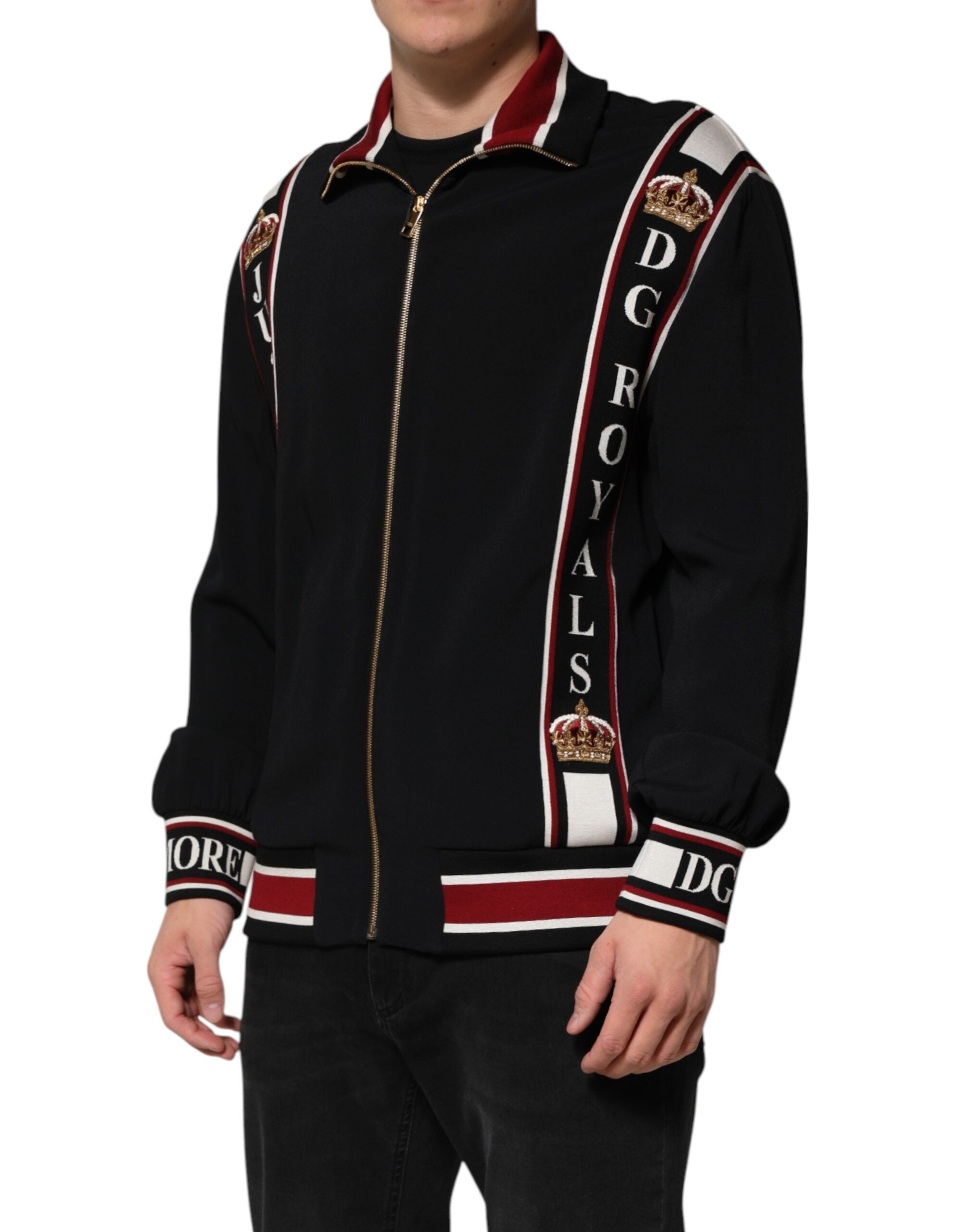 Dolce & Gabbana Black DG King Full Zip Sweatshirt  Sweater