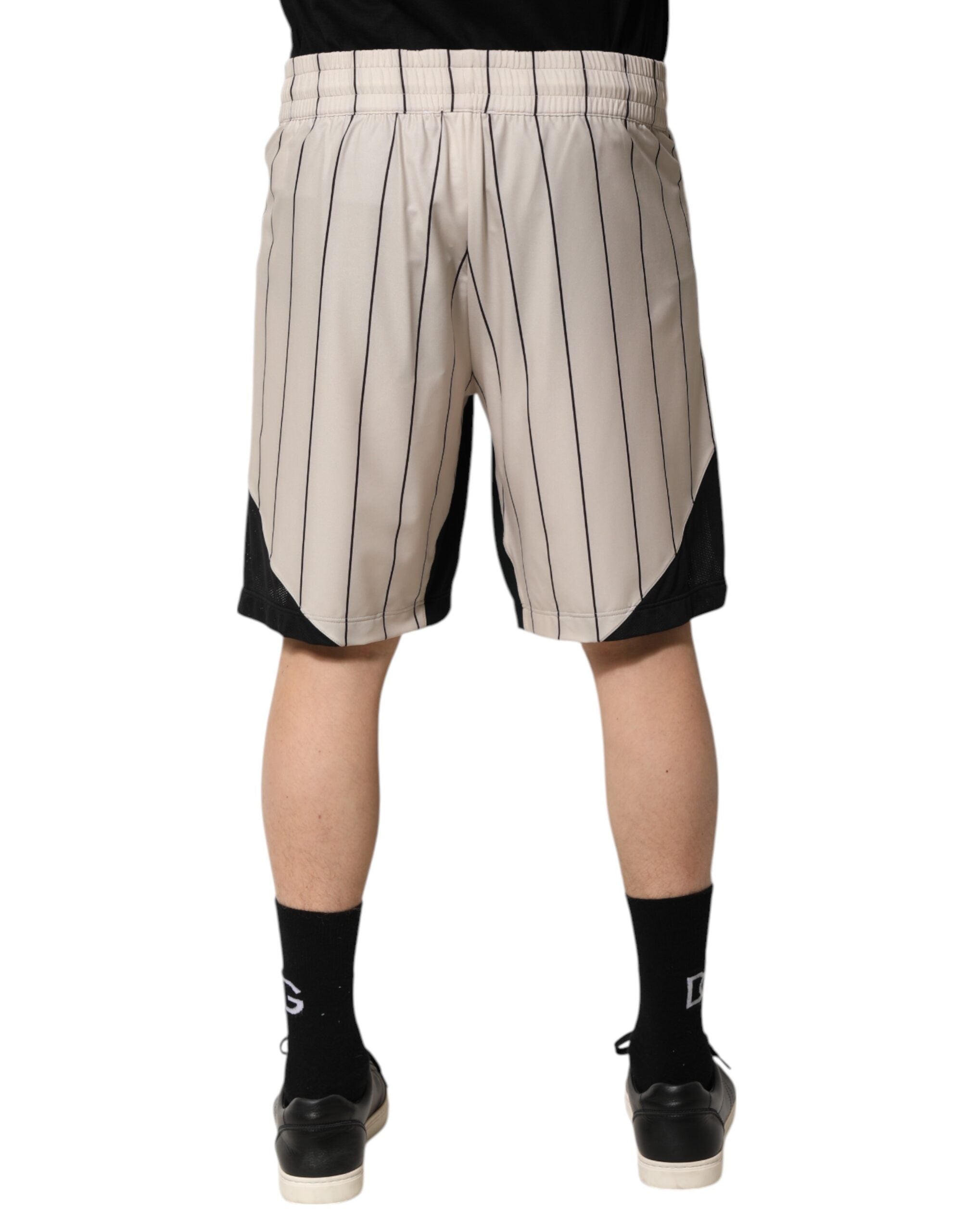 Dolce & Gabbana Off White Polyester DG Logo Sweatshorts Shorts