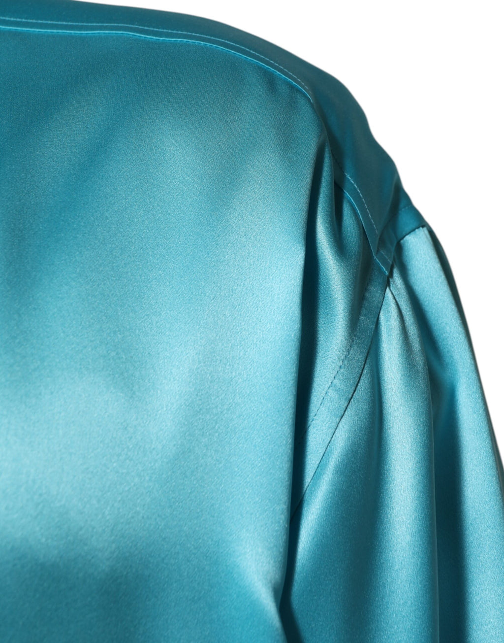 Dolce & Gabbana Aqua Blue Silk Wrap Style Long Sleeve Sweater