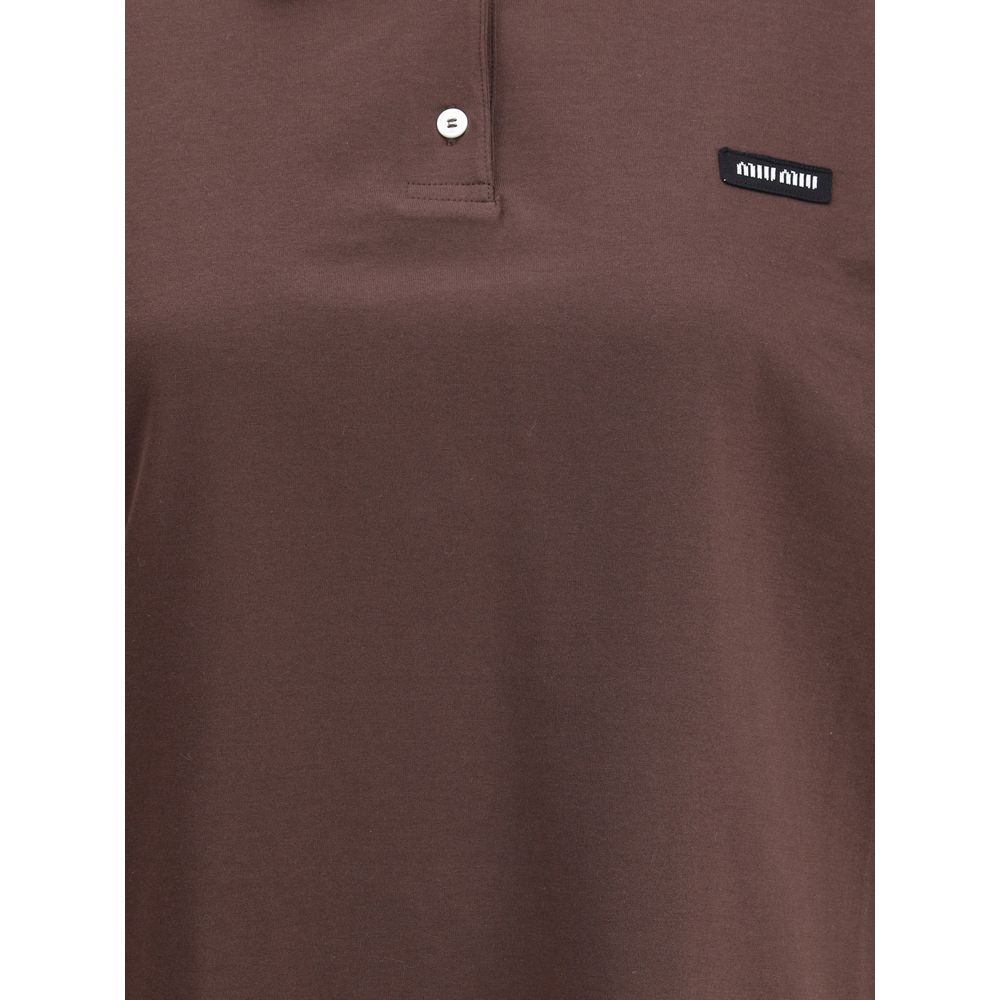 Miu Miu Striped sleeve Polo Sweater