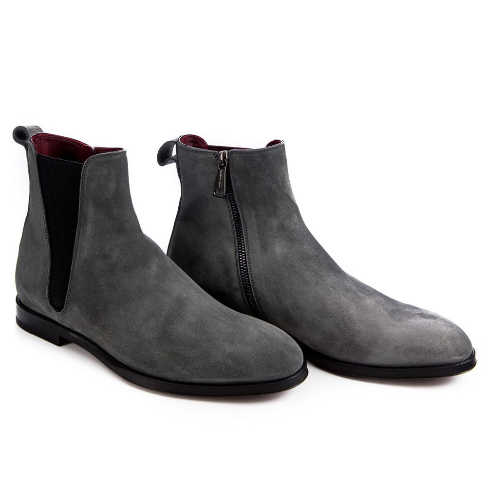 Dolce & Gabbana Gray Calfskin Boot