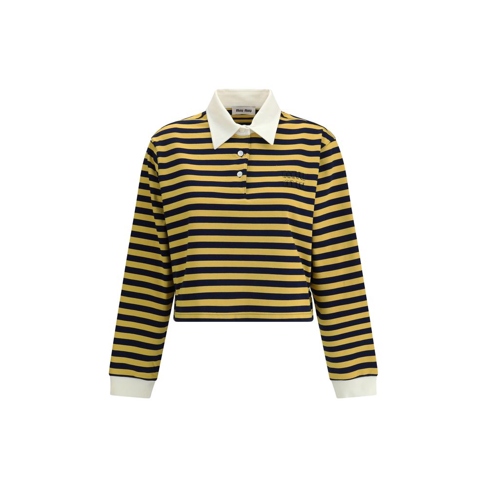 Miu Miu Striped Polo Top