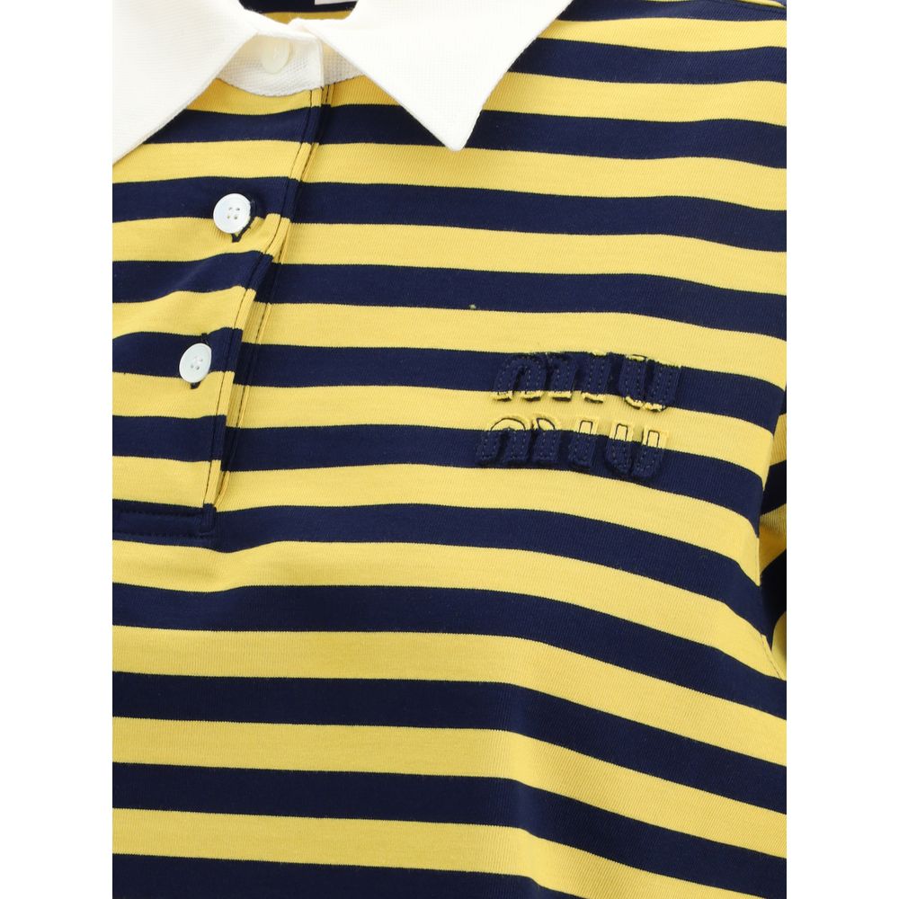 Miu Miu Striped Polo Top