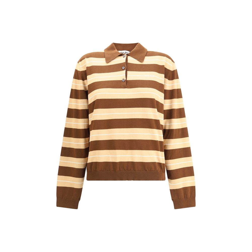 Miu Miu Long-sleeve logo Polo Shirt