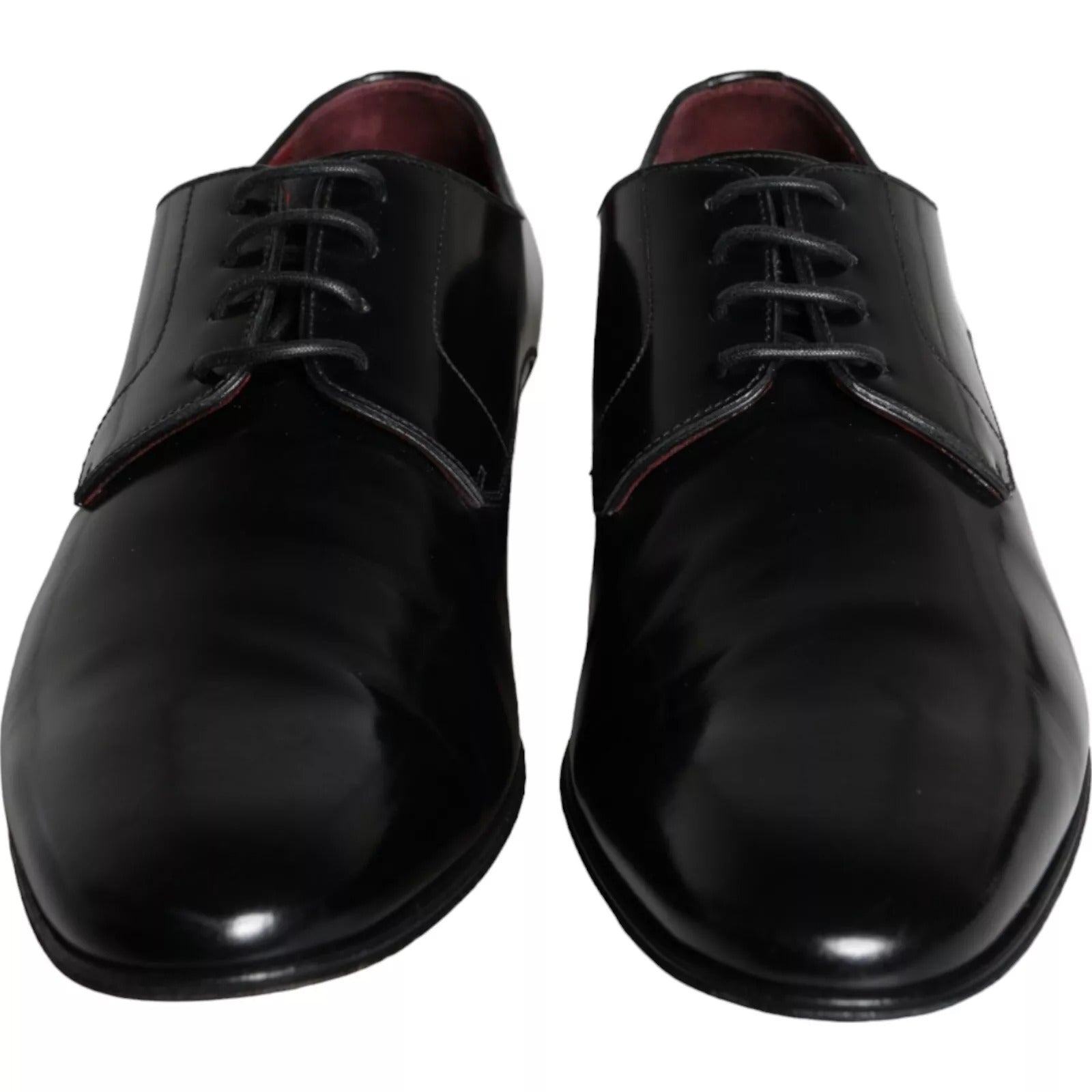Dolce & Gabbana Black Calfskin Leather Derby Shoes