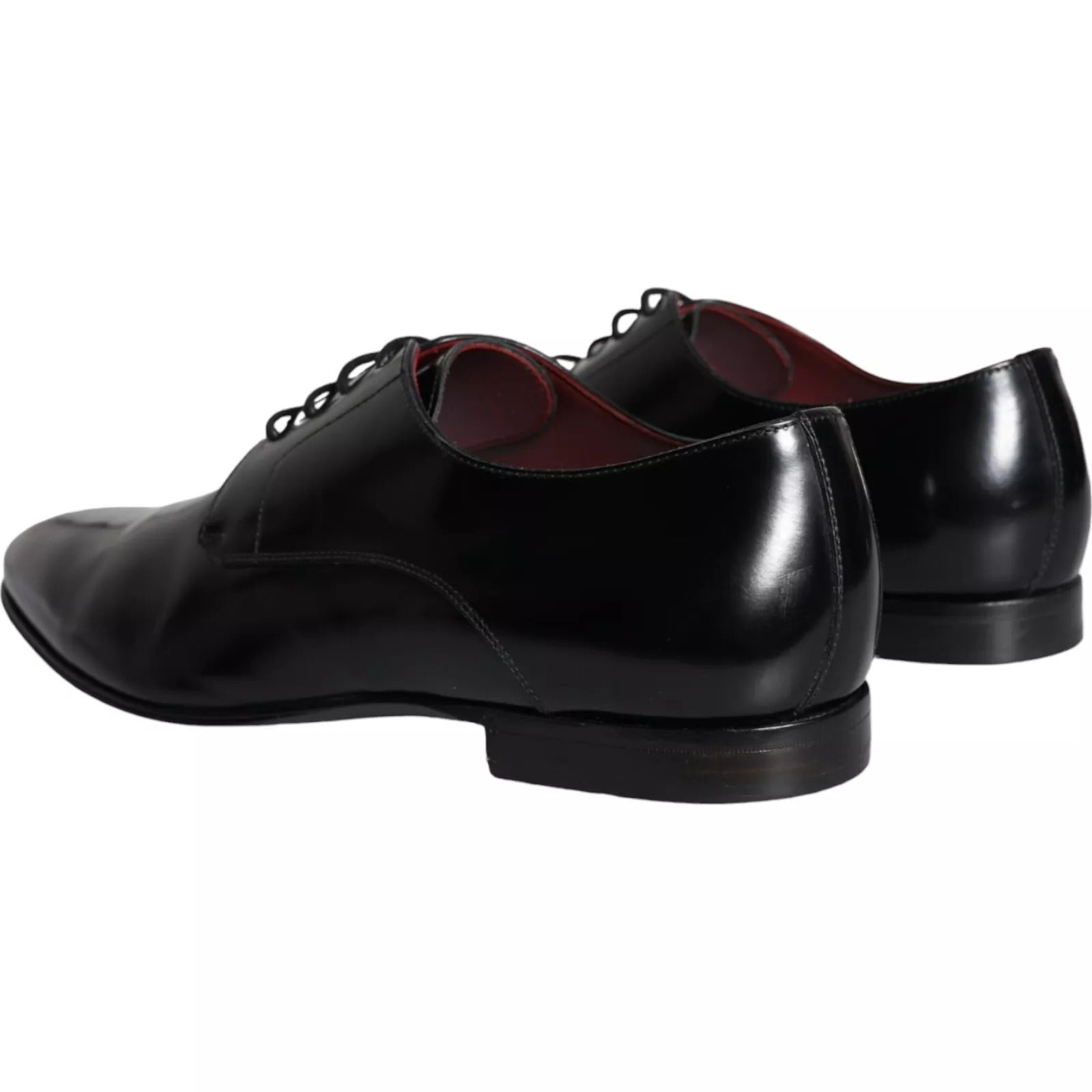 Dolce & Gabbana Black Calfskin Leather Derby Shoes