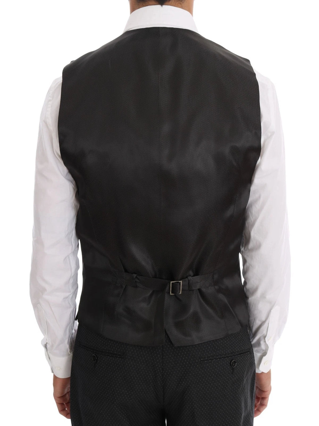 Dolce & Gabbana Gray Patterned Wool 3 Piece Slim Suit