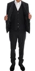 Dolce & Gabbana Gray Patterned Wool 3 Piece Slim Suit