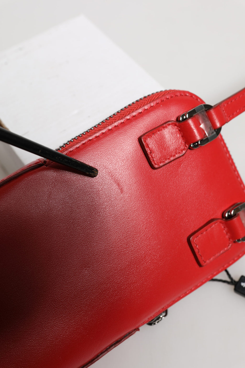 Dolce & Gabbana Red Leather Purse Phone Sling Crossbody Neck Strap Bag