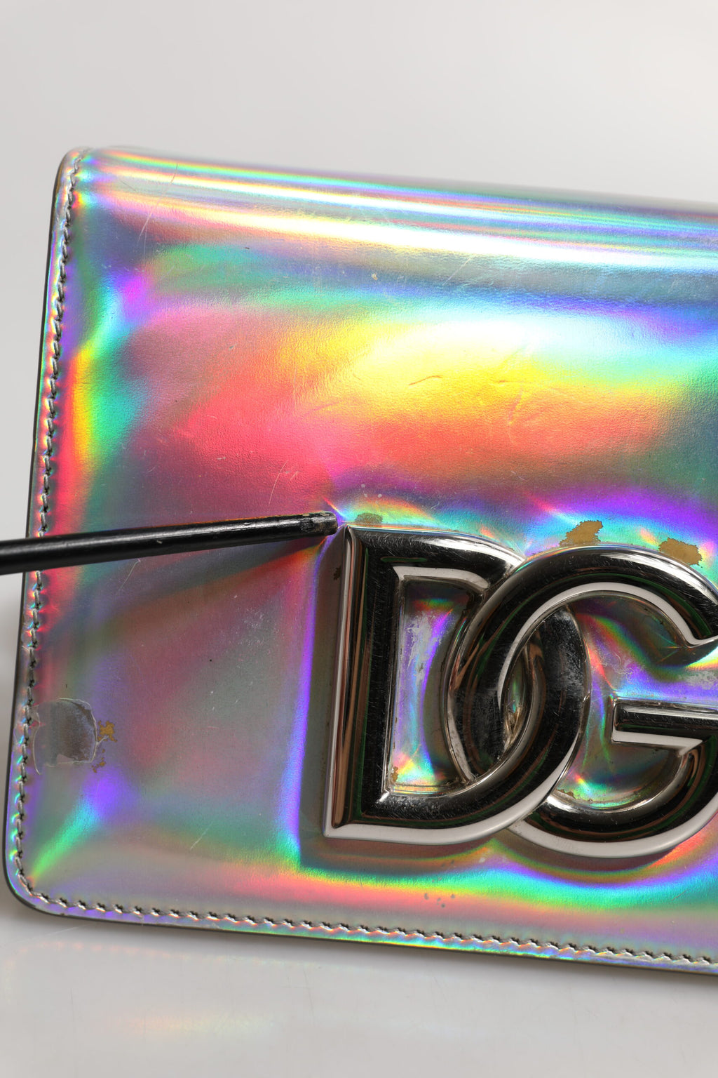 Dolce & Gabbana Metallic Silver Holographic Shoulder Crossbody Bag