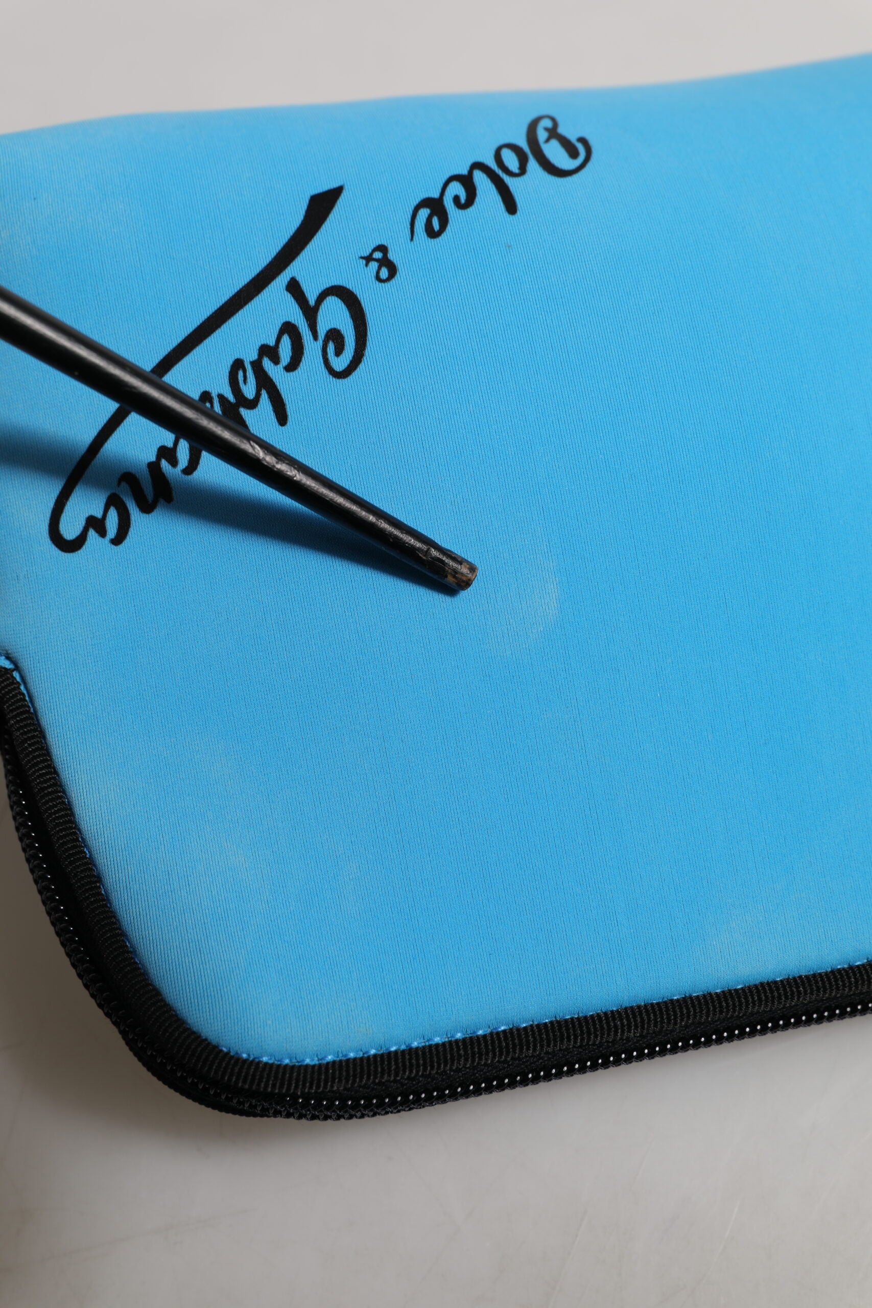 Dolce & Gabbana Blue Nylon DG Logo Print Clutch Zip Pouch Bag