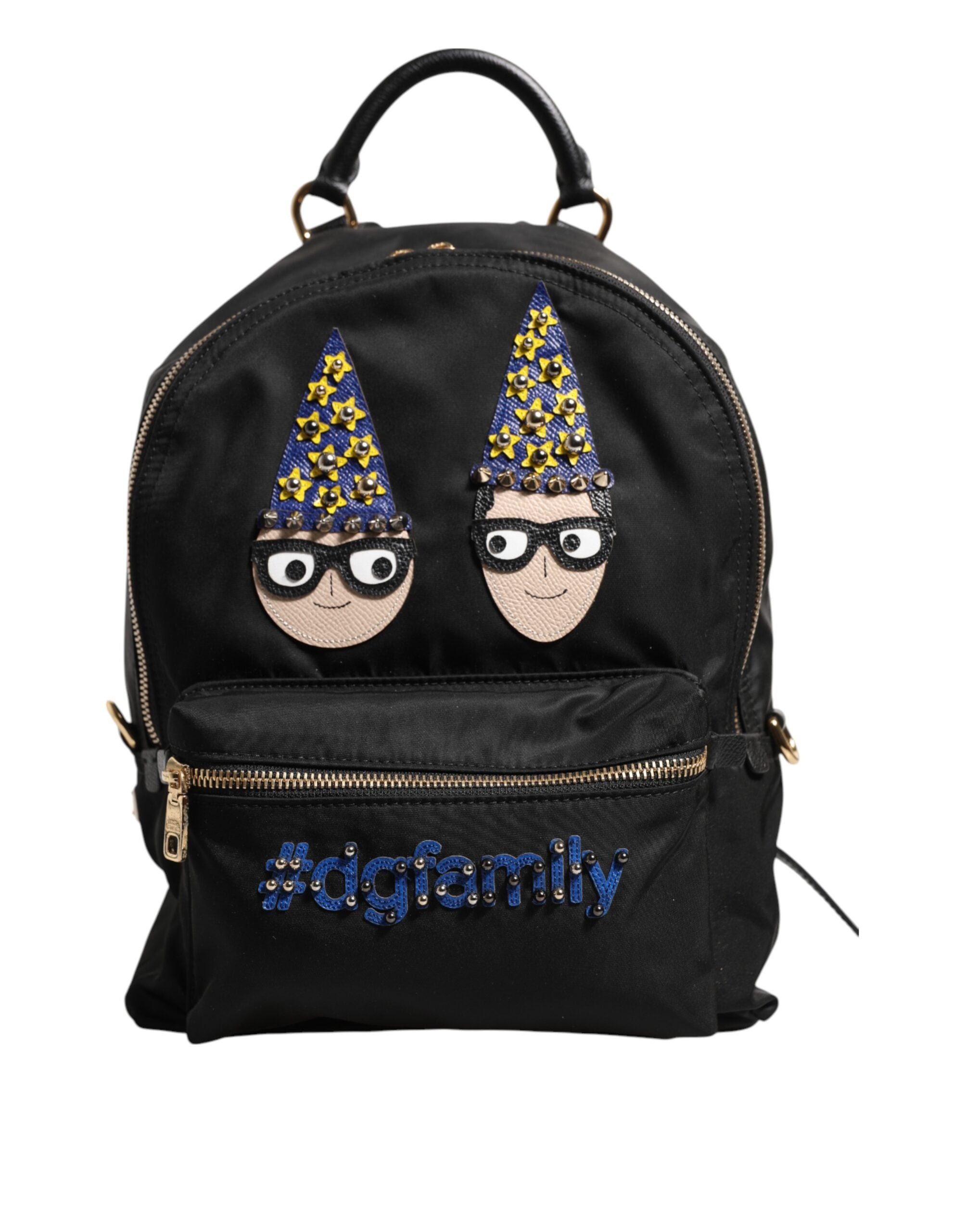 Dolce & Gabbana Black Nylon #DGFAMILY VULCANO Embellished Backpack Bag