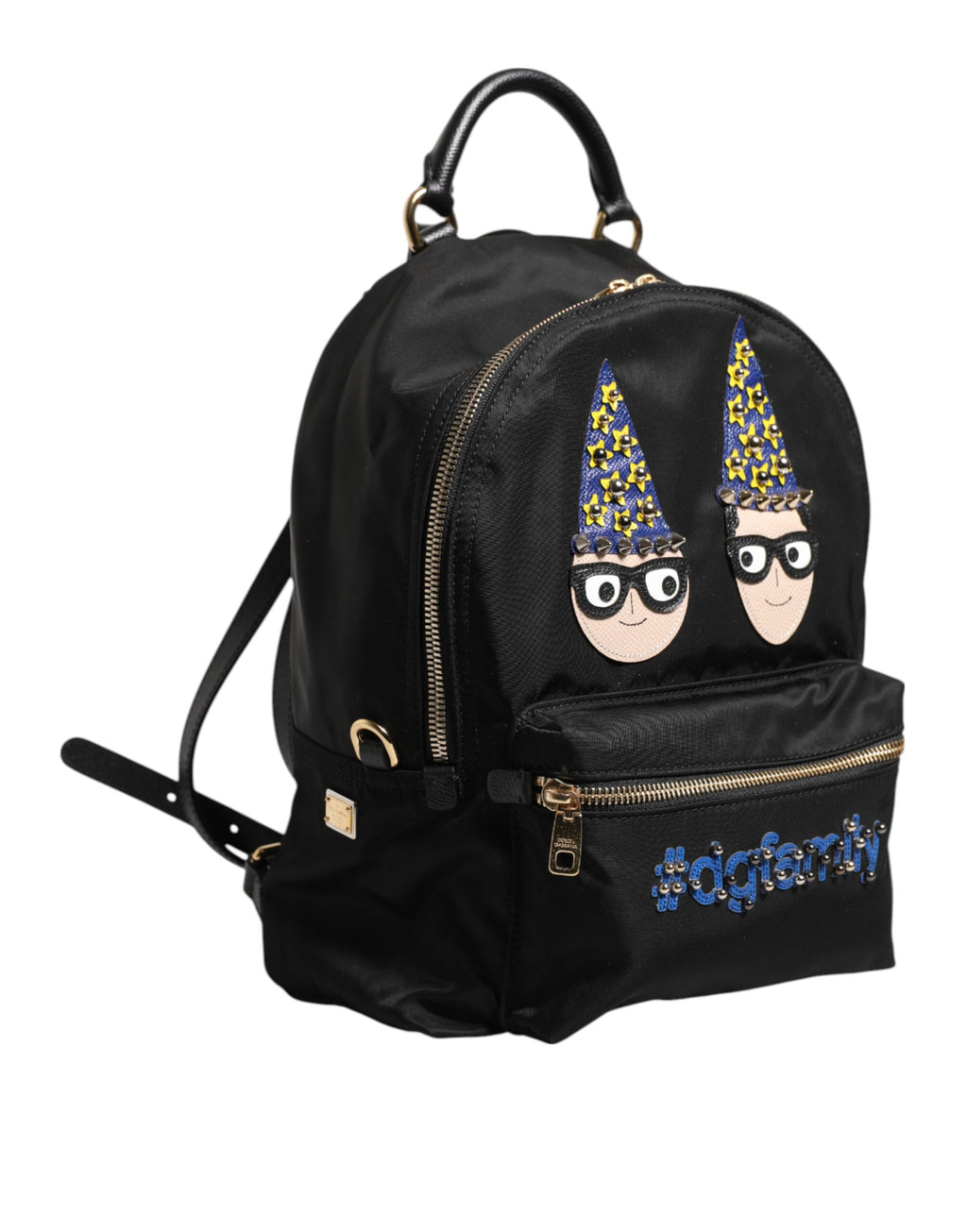 Dolce & Gabbana Black Nylon #DGFAMILY VULCANO Embellished Backpack Bag