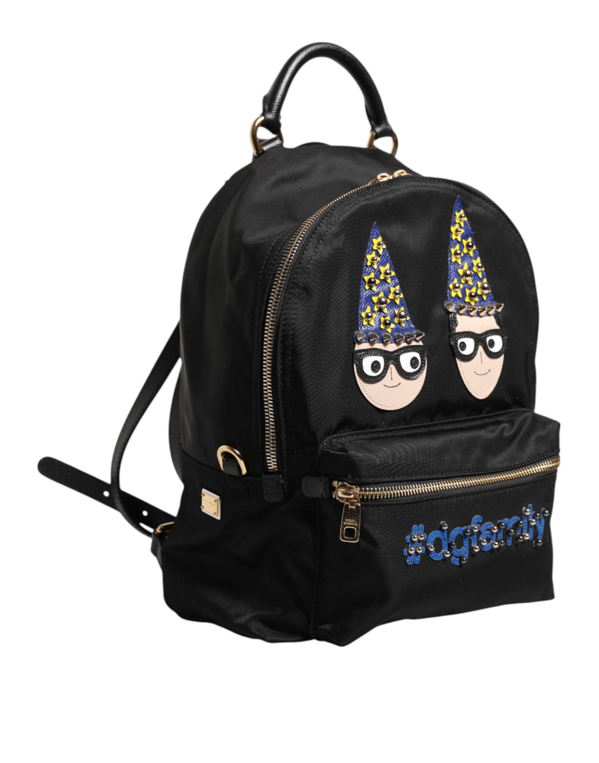 Dolce & Gabbana Black Nylon #DGFAMILY VULCANO Embellished Backpack Bag