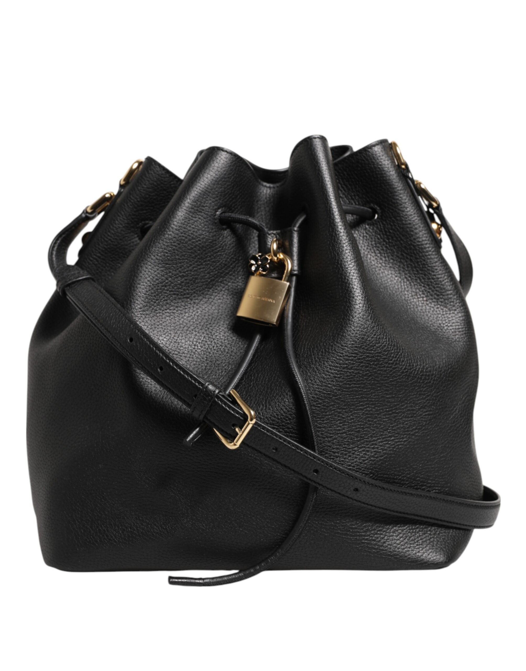 Dolce & Gabbana Black Leather Shoulder Crossbody Bucket DOLCE Bag