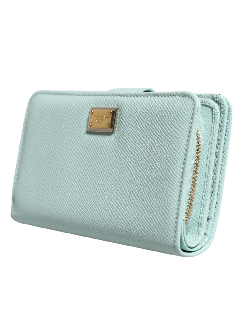 Dolce & Gabbana Mint Green Leather Bifold Continental Clutch Wallet