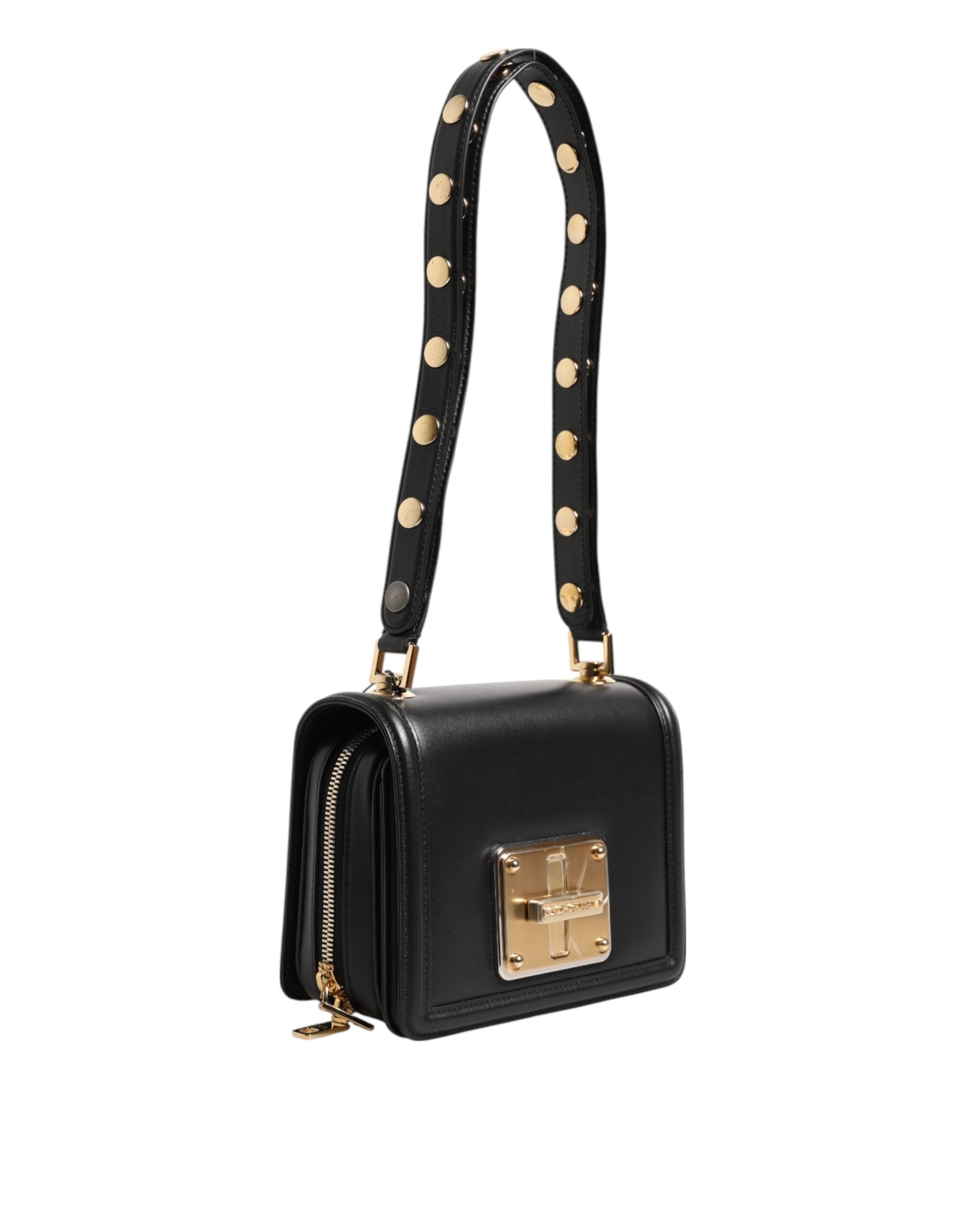 Dolce & Gabbana Black Joy Therapy Lola Studded Leather Shoulder Bag