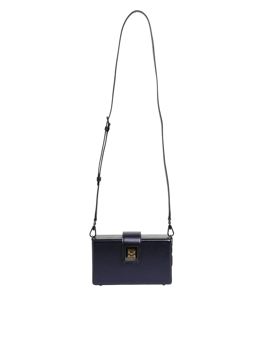 Dolce & Gabbana Blue DG BOX Lambskin Leather Crossbody Strap Bag