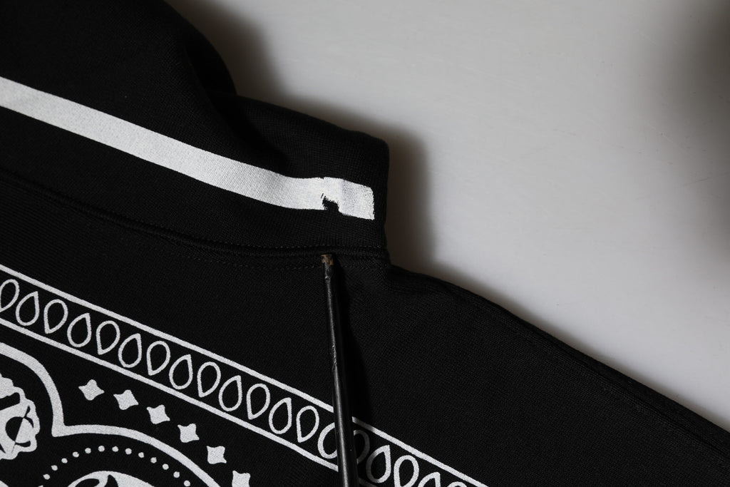 Dolce & Gabbana Black Bandana Hooded Men Sweatshirt Sweater