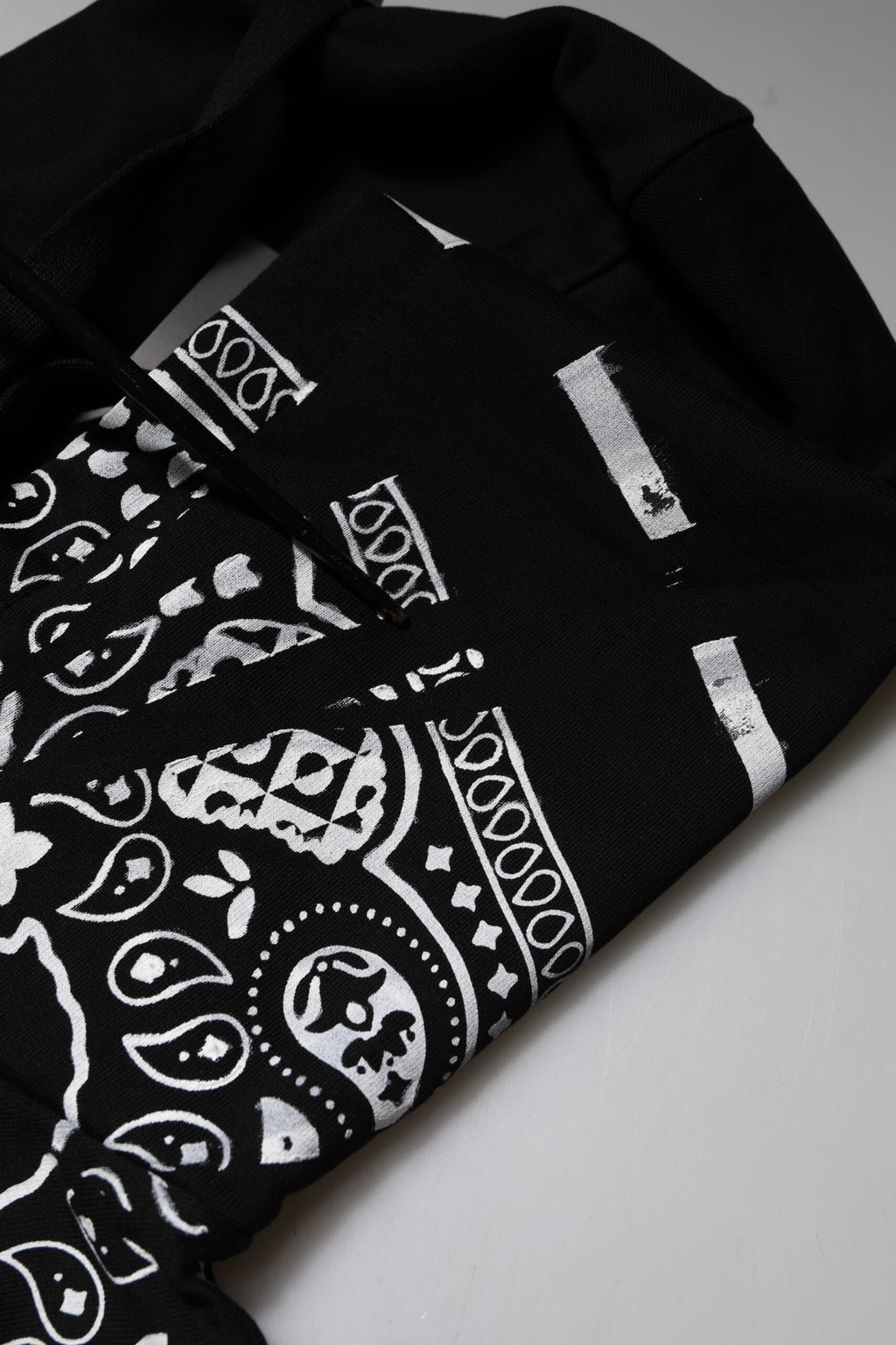 Dolce & Gabbana Black Bandana Hooded Men Sweatshirt Sweater