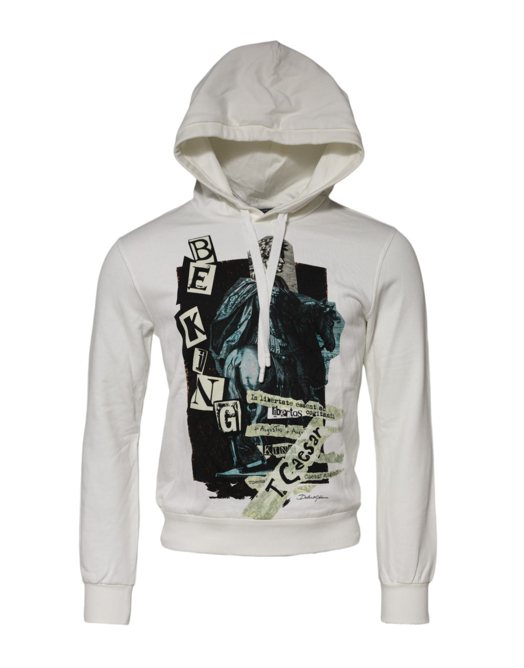 Dolce & Gabbana White King Caesar Hooded Sweatshirt Sweater