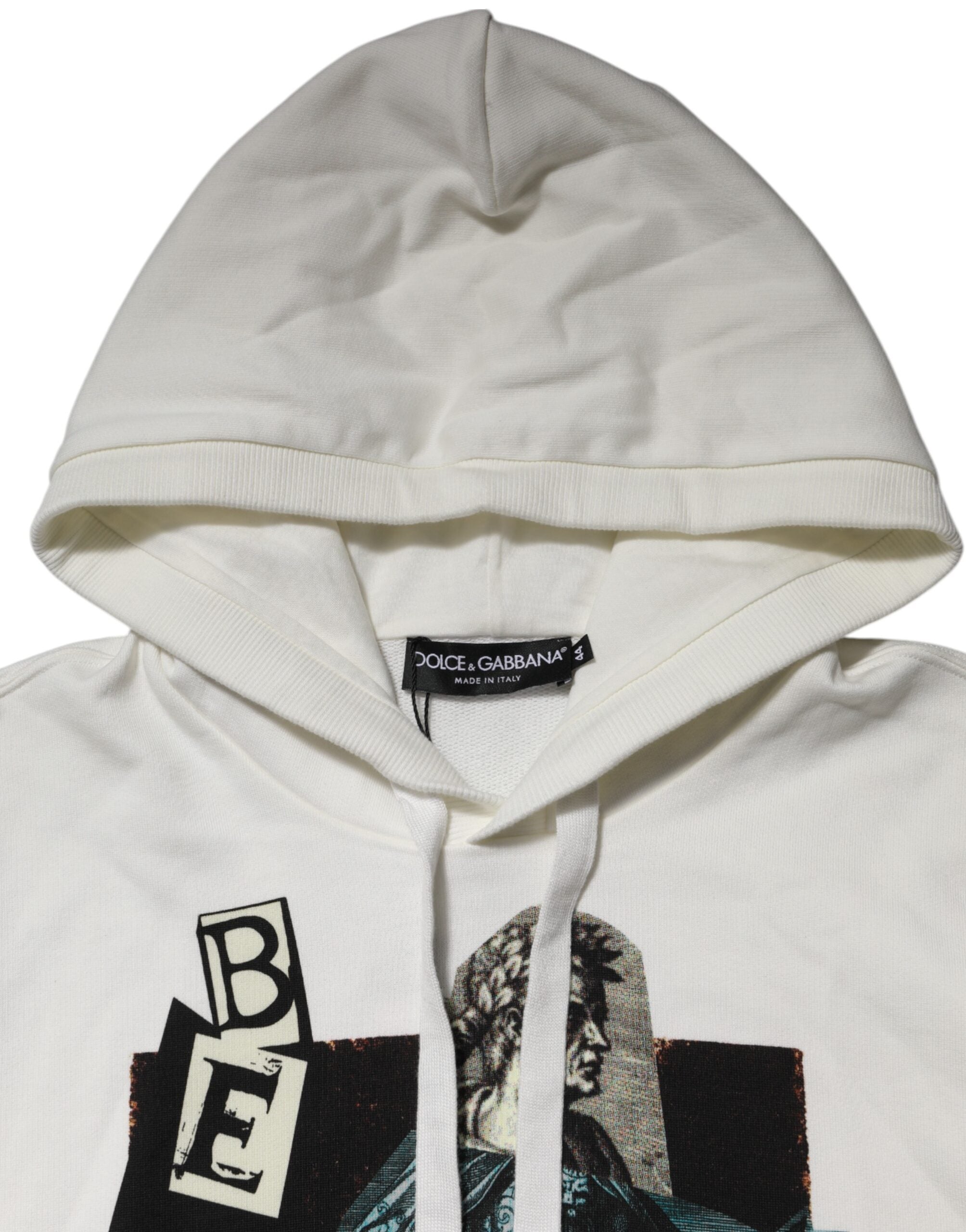 Dolce & Gabbana White King Caesar Hooded Sweatshirt Sweater