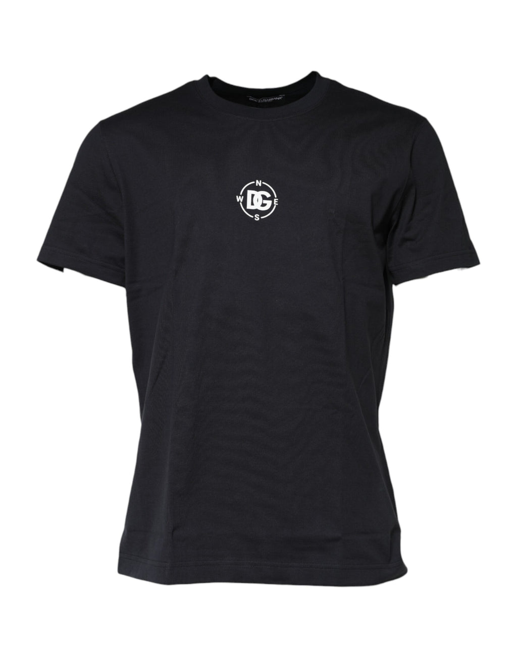 Dolce & Gabbana Black DG Compass Print Cotton Crew Neck T-shirt