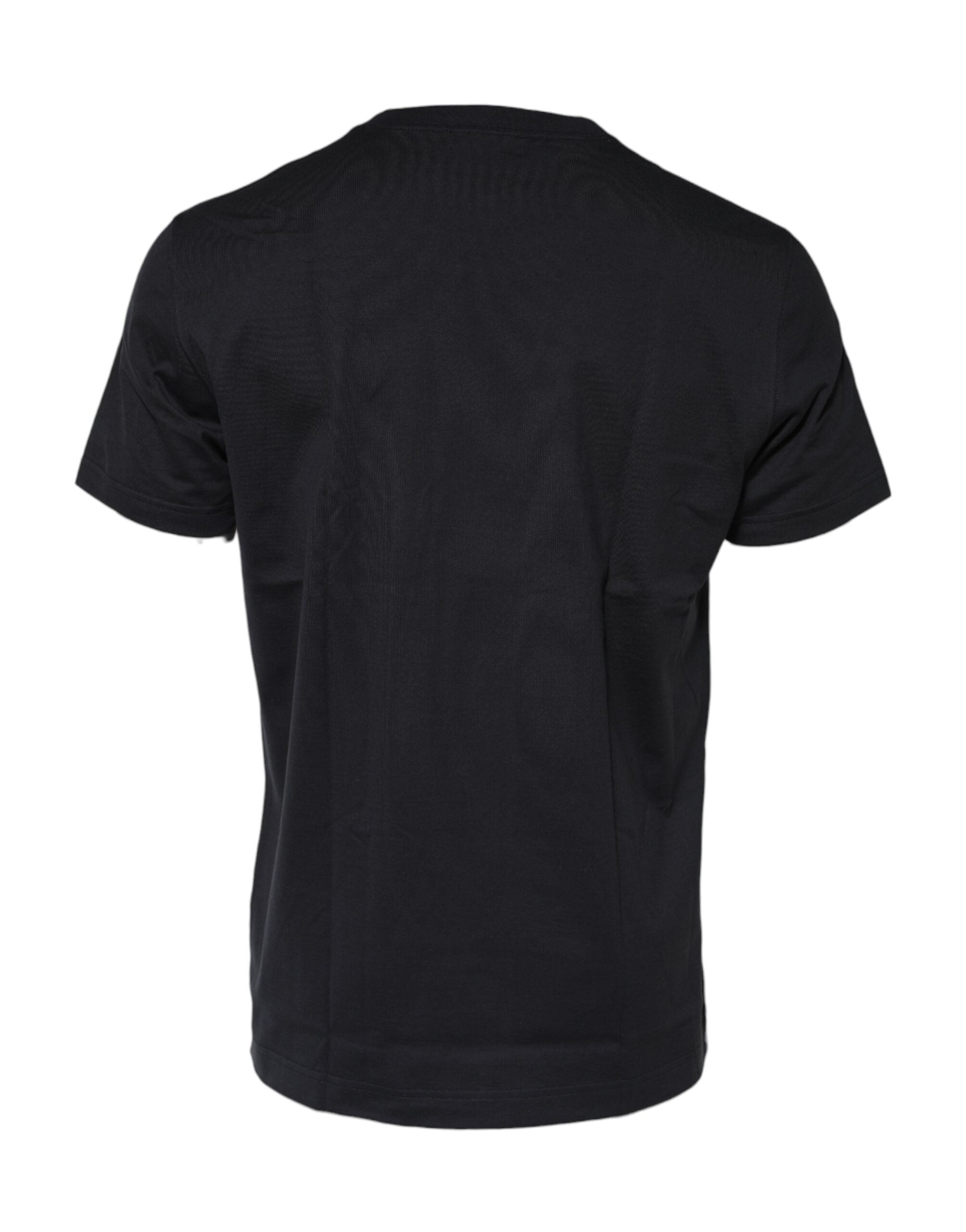 Dolce & Gabbana Black DG Compass Print Cotton Crew Neck T-shirt