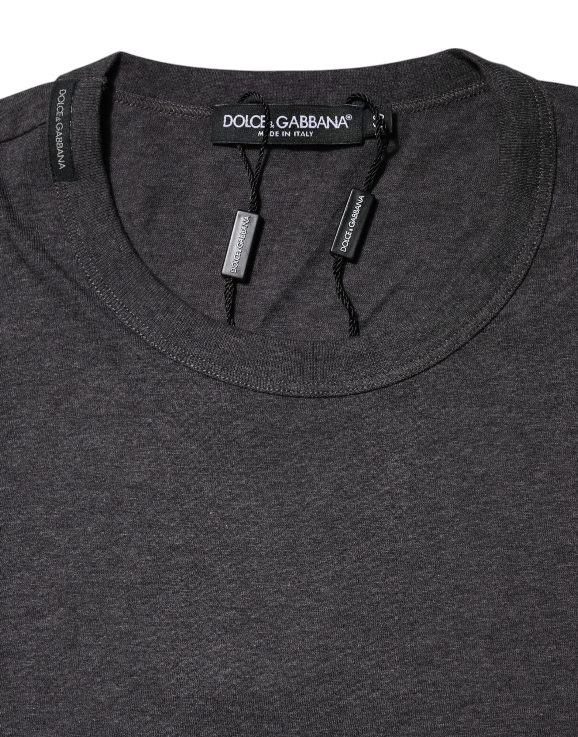 Dolce & Gabbana Dark Gray Crew Neck Short Sleeves T-shirt