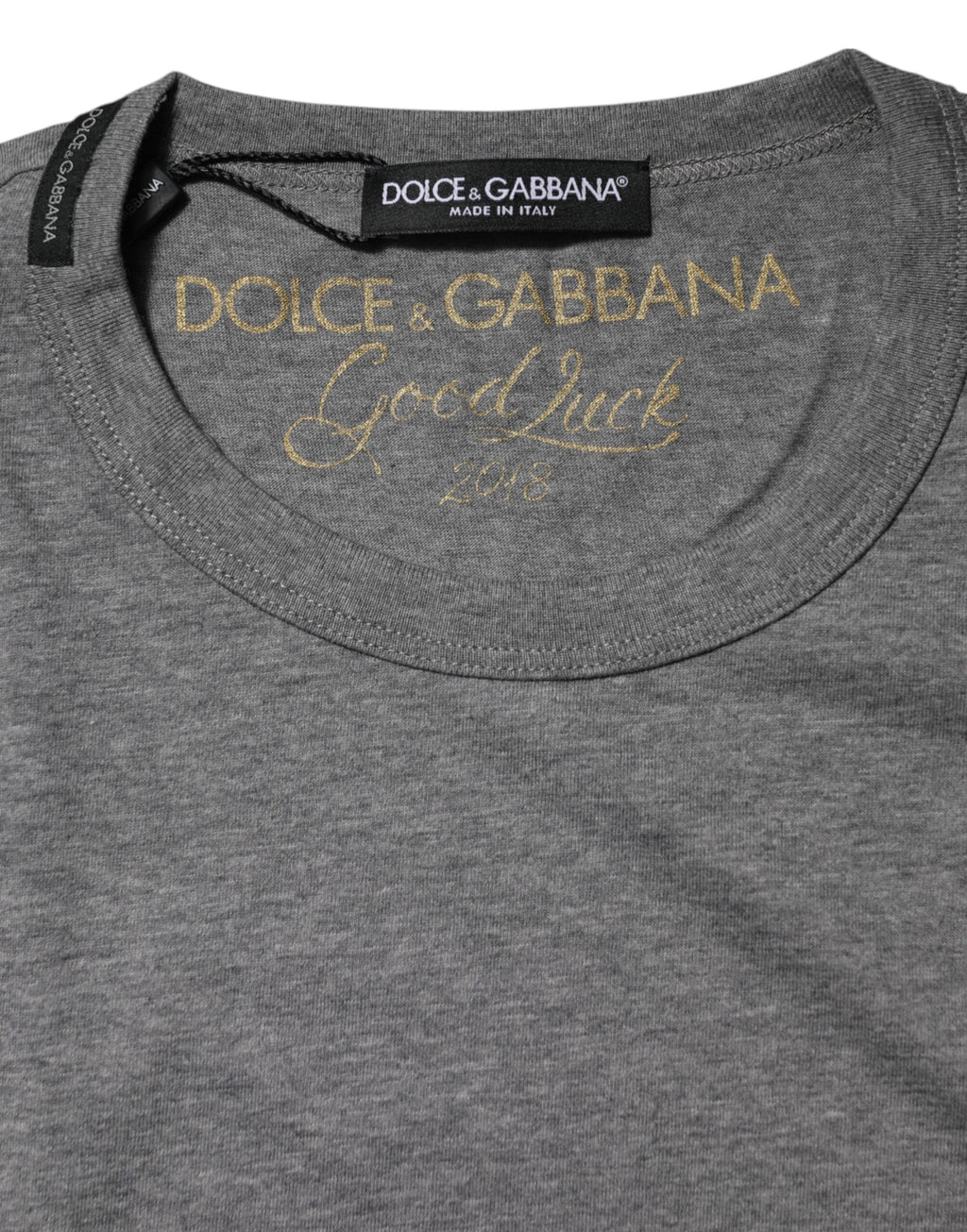 Dolce & Gabbana Gray Cotton Crew Neck Short Sleeves T-shirt