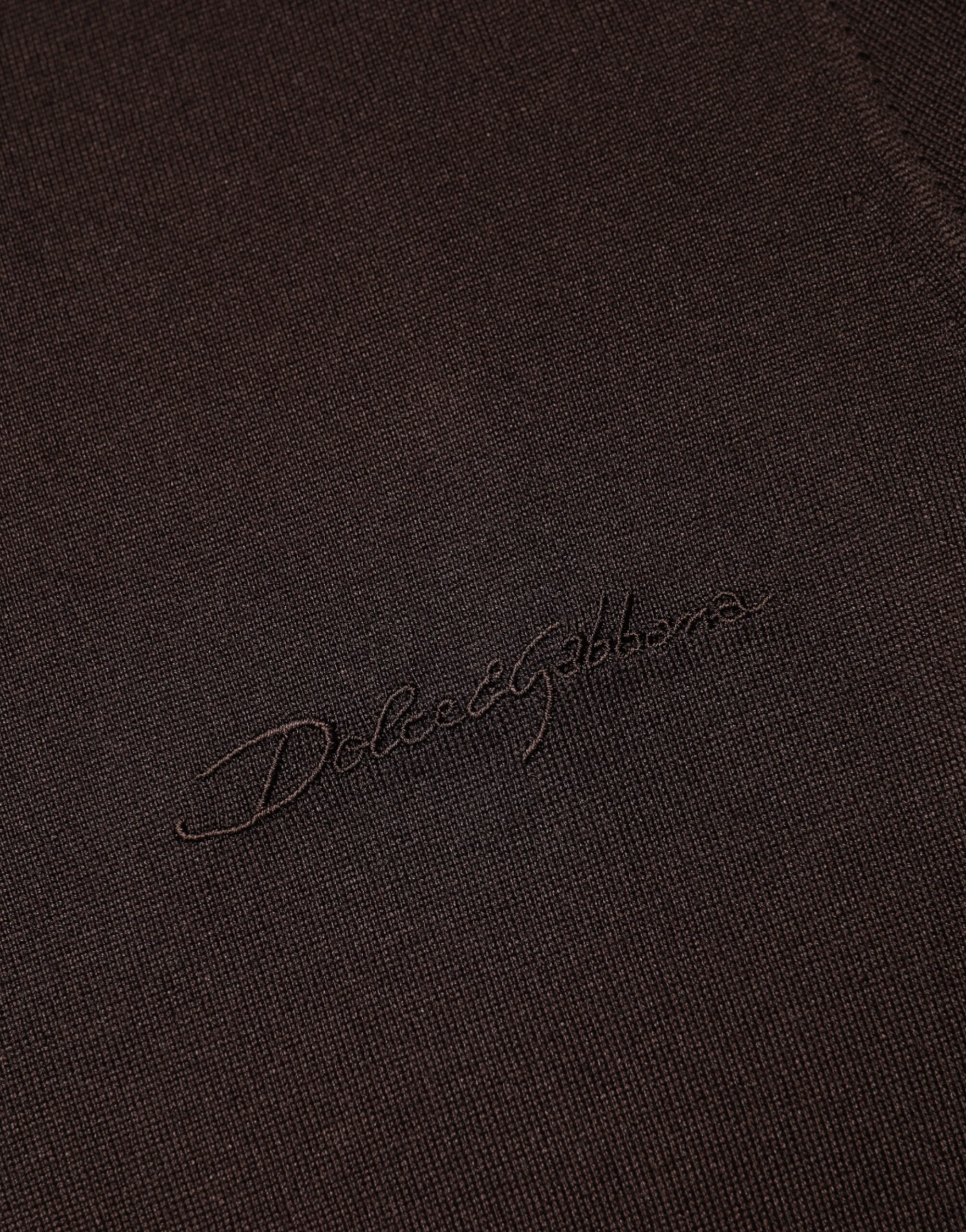 Dolce & Gabbana Brown Silk Crew Neck Short Sleeves T-shirt