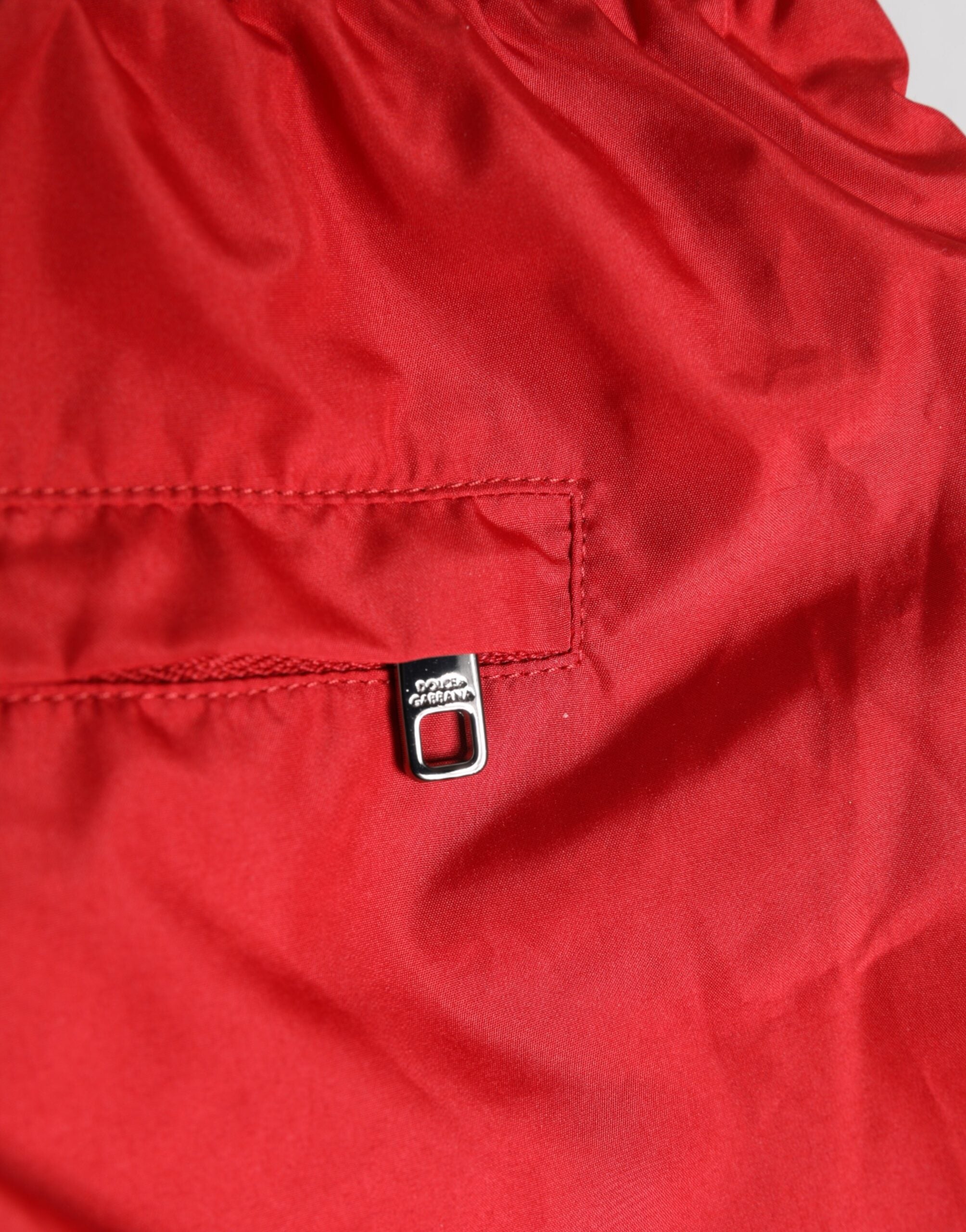 Dolce & Gabbana Red Drawstring Beachwear Shorts Swimwear