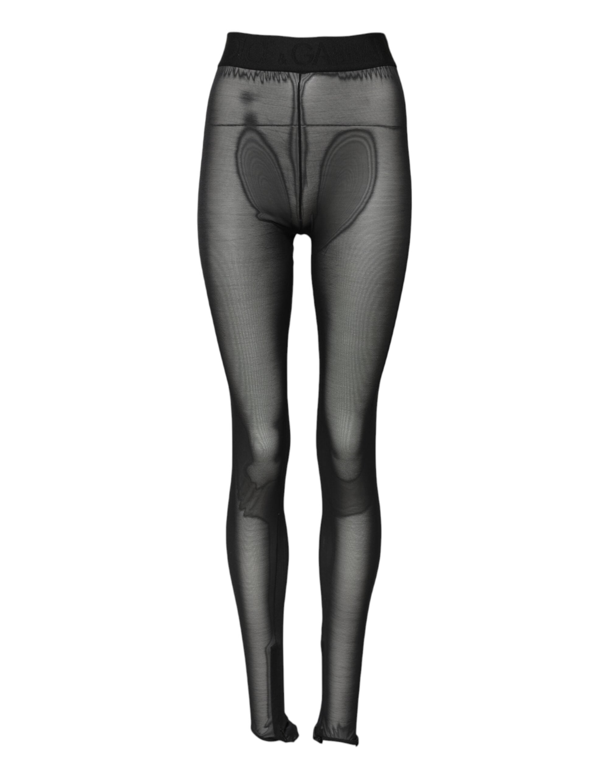 Dolce & Gabbana Black Nylon Leggings Stretch Pants