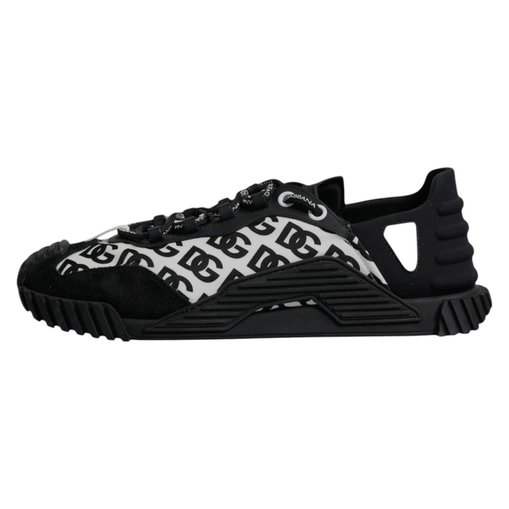 Dolce & Gabbana Black Logo Lace Up Low Top NS1 Sneakers