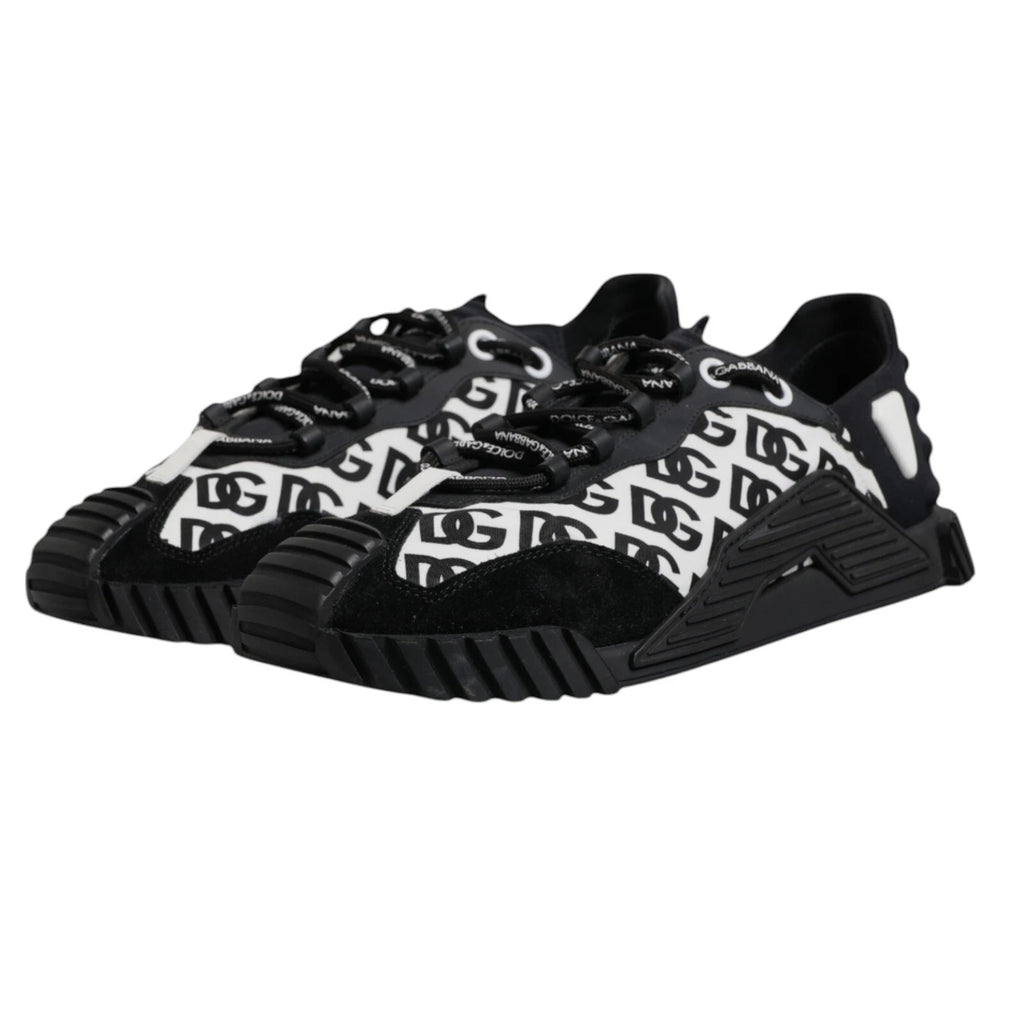 Dolce & Gabbana Black Logo Lace Up Low Top NS1 Sneakers