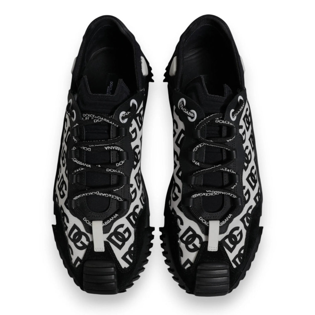 Dolce & Gabbana Black Logo Lace Up Low Top NS1 Sneakers