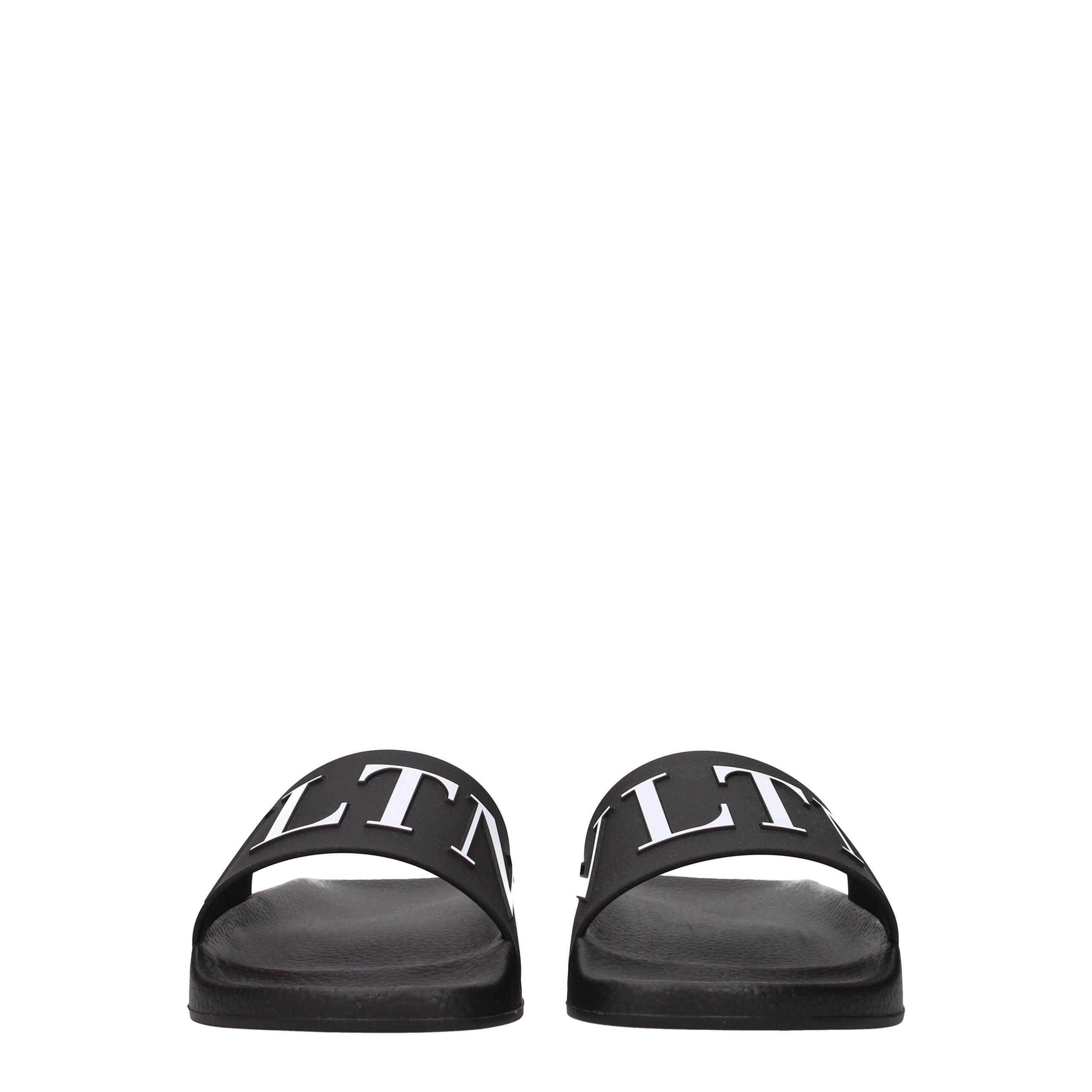Valentino Garavani Black Cotton Slippers