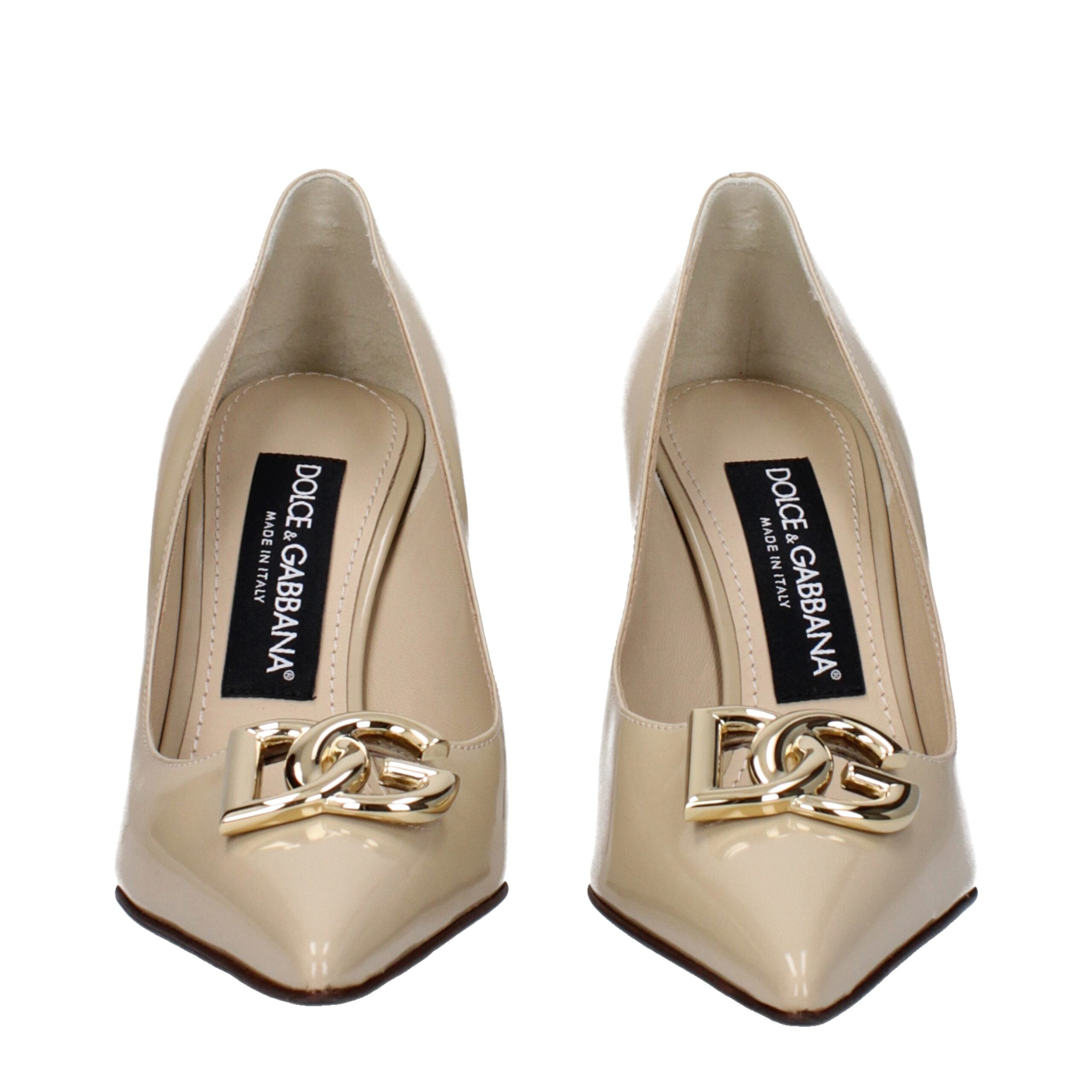 Dolce & Gabbana Beige Leather High Heel Pumps