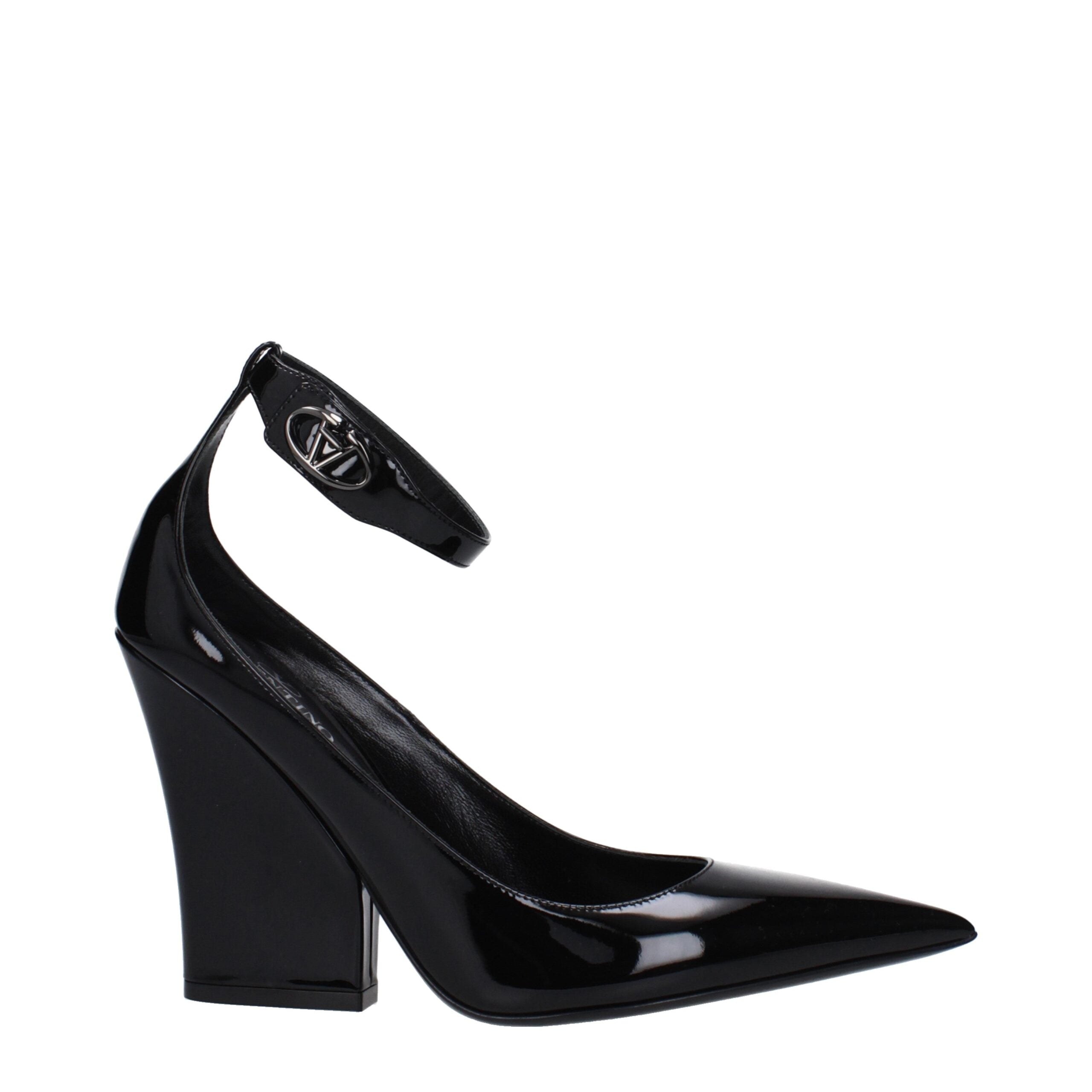 Valentino Garavani Black Leather Platforms Pumps