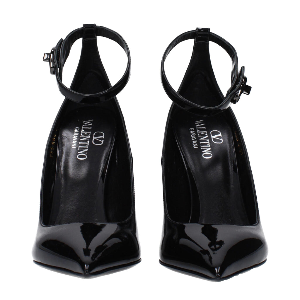 Valentino Garavani Black Leather Platforms Pumps