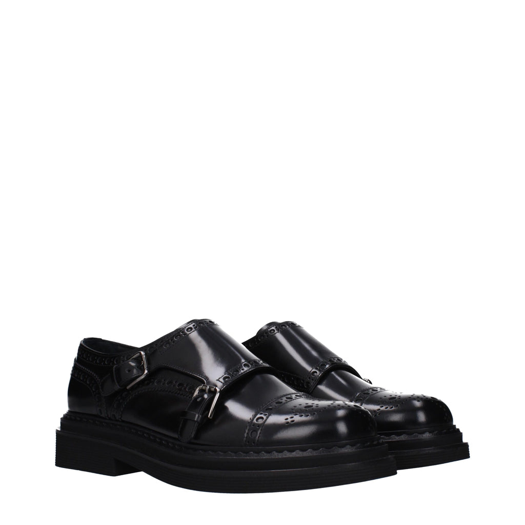 Dolce & Gabbana Black Leather Oxfords And Derbies
