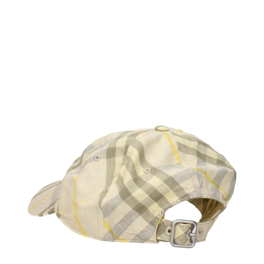 Burberry Beige Linen Caps (Baseball Hat)