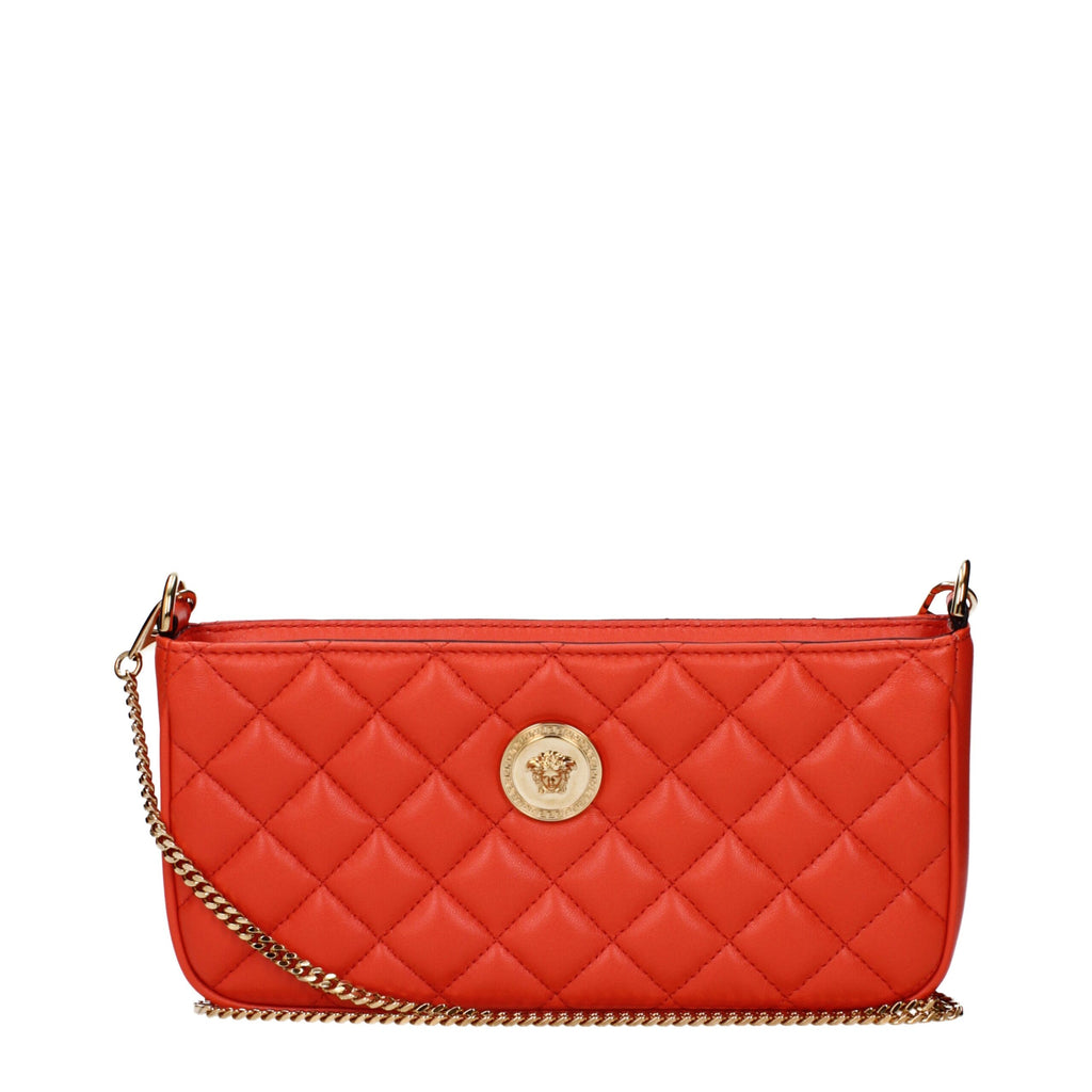 Versace Orange Leather Crossbody Bags