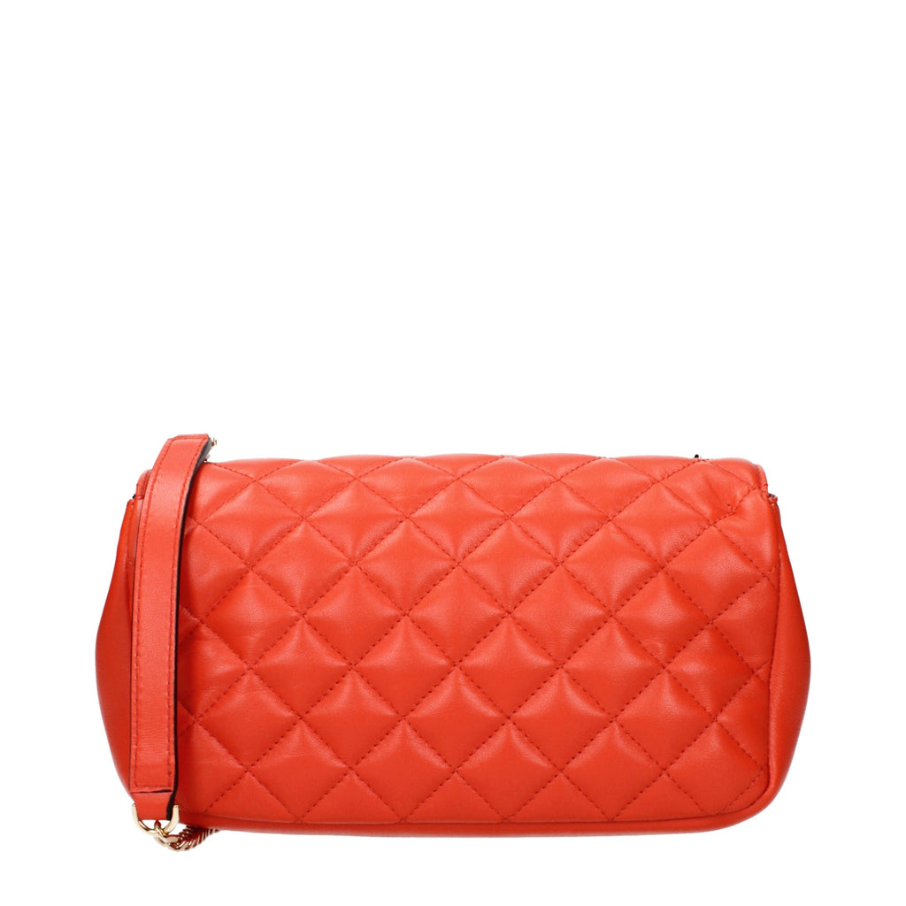 Versace Orange Leather Shoulder Bags