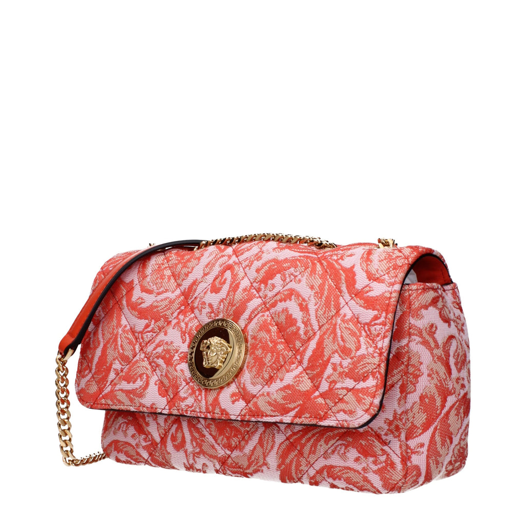 Versace Orange Fabric Crossbody Bags