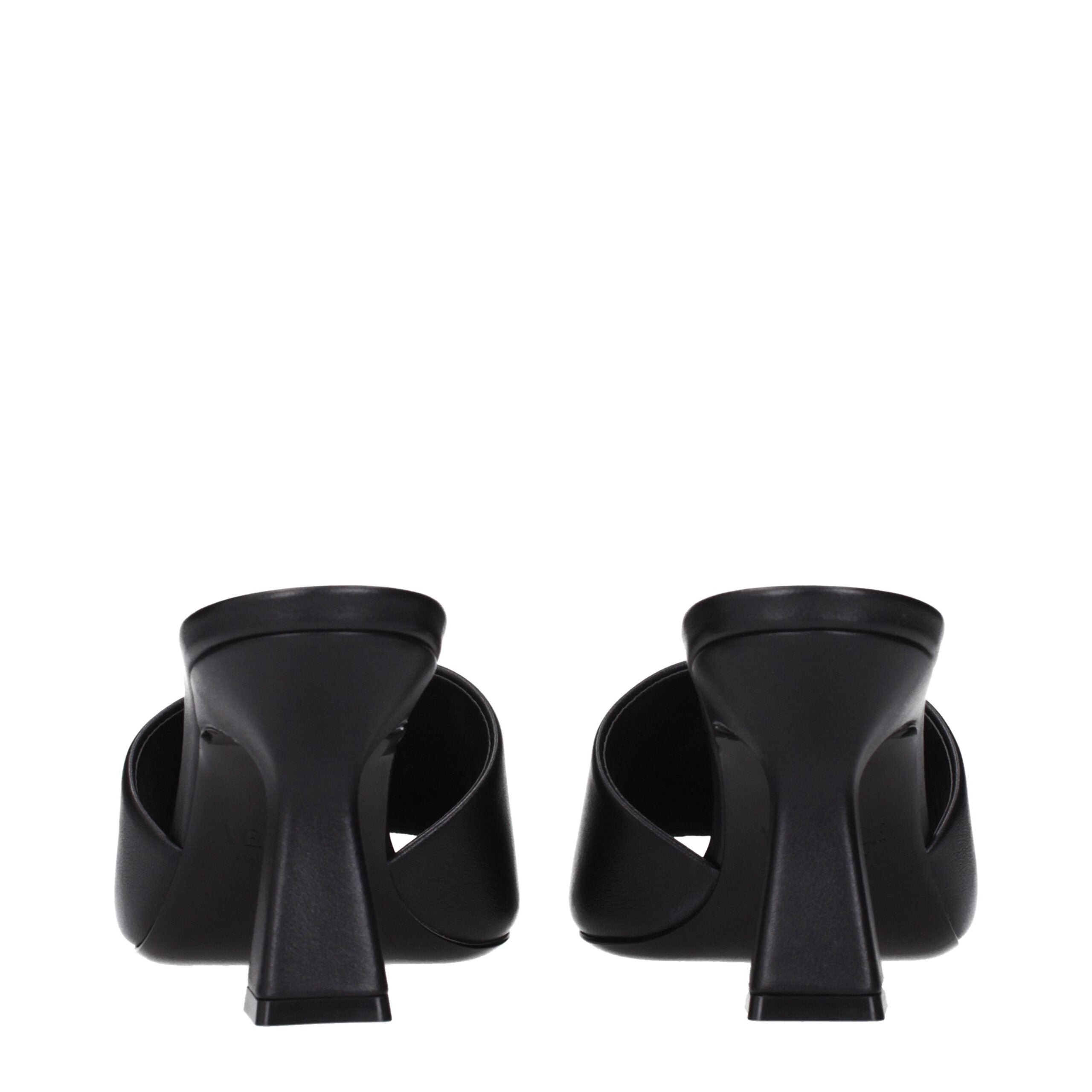 Versace Black Leather Stiletto Heels Sandals