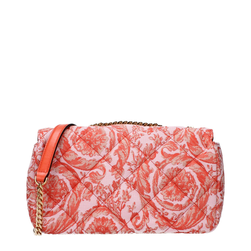 Versace Orange Fabric Crossbody Bags
