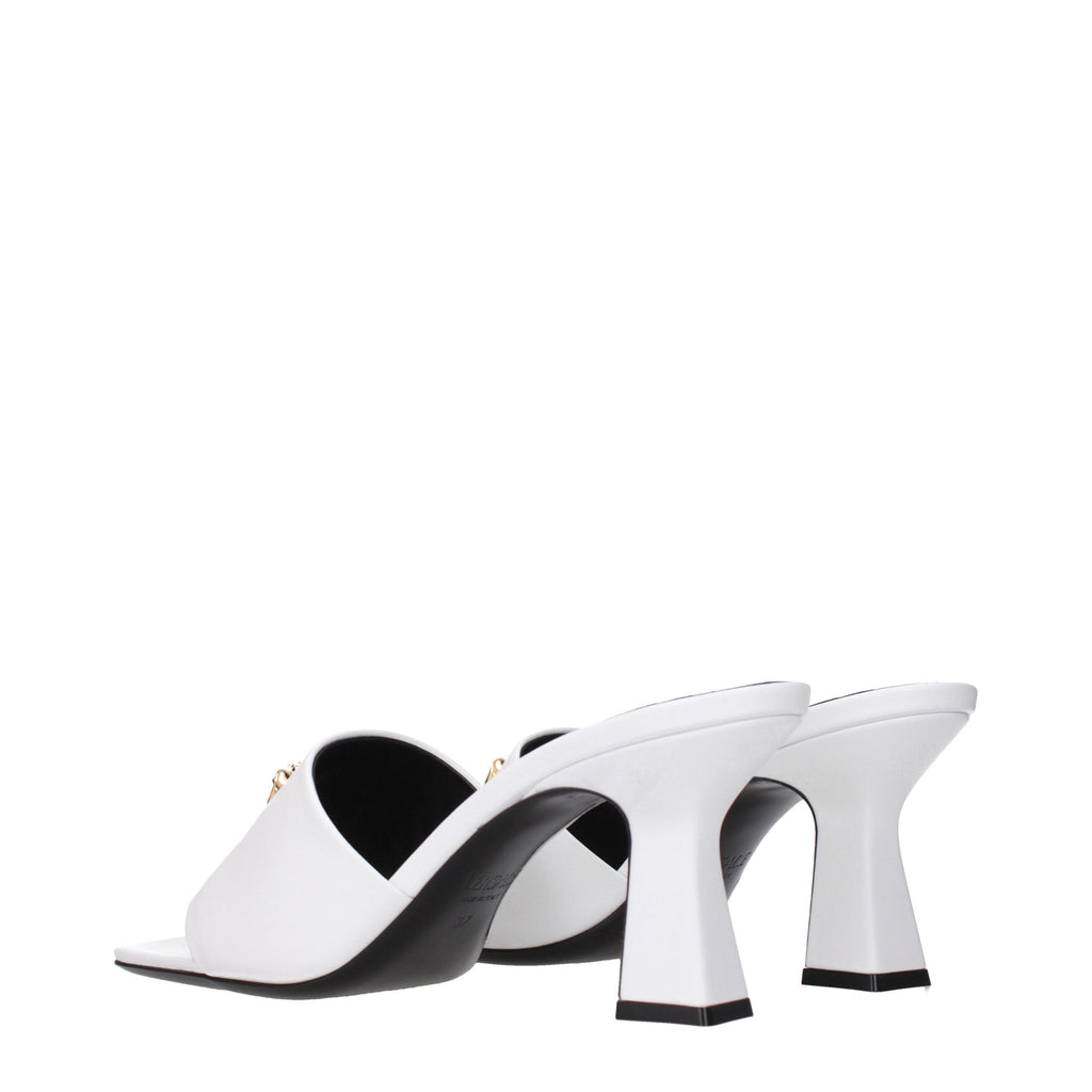 Versace White Leather Stiletto Heels Sandals