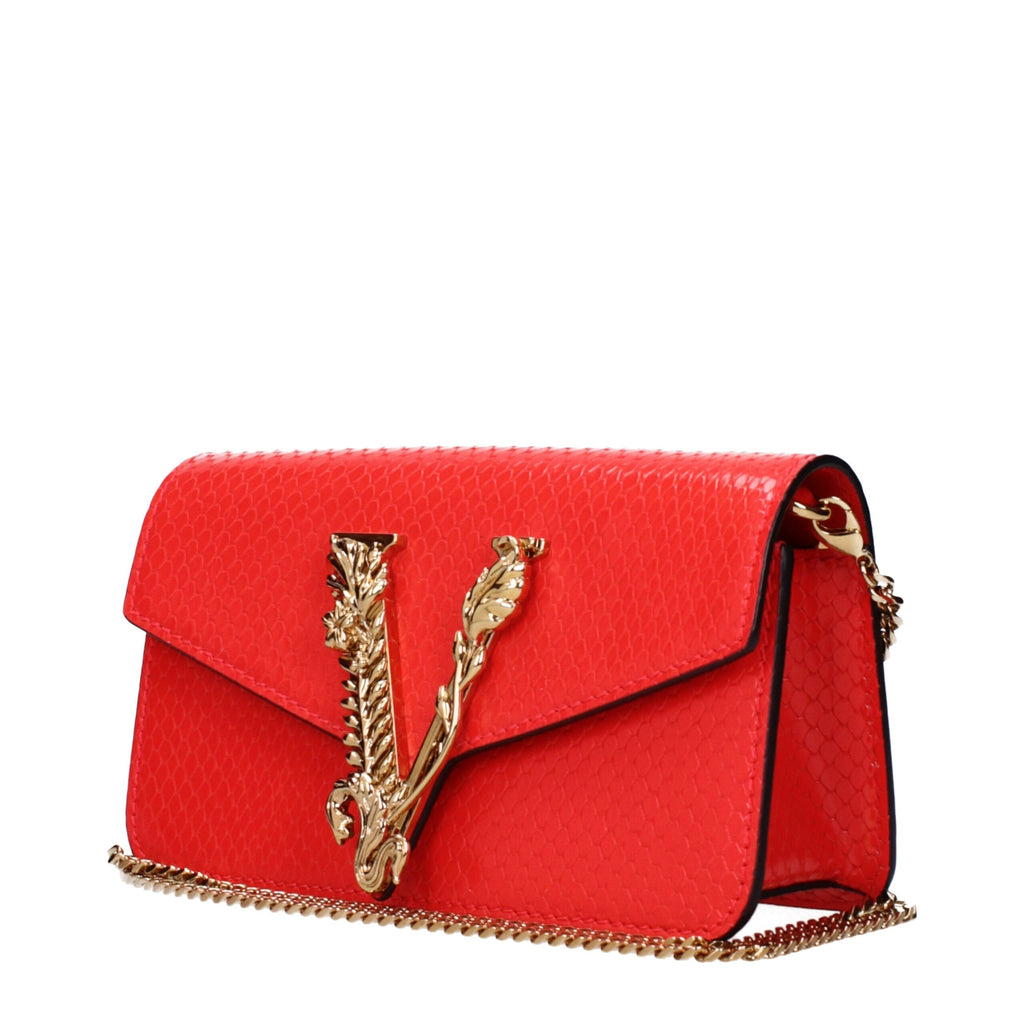 Versace Red Leather Clutch Bags